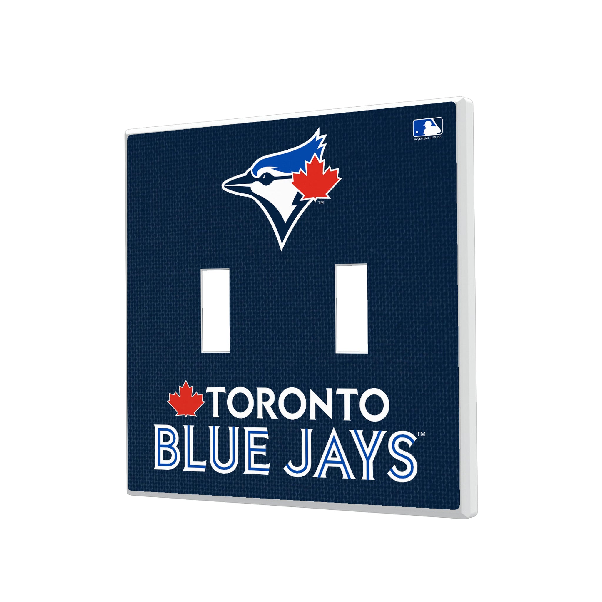 Toronto Blue Jays Solid Hidden-Screw Light Switch Plate#Style_Double Toggle