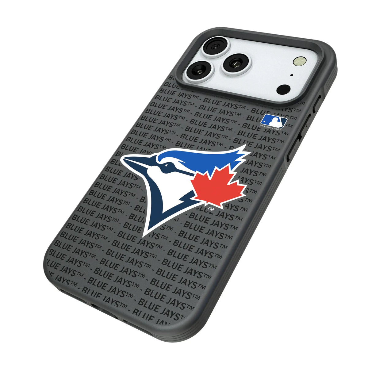 Toronto Blue Jays Text Backdrop iPhone Bump Phone Case for Apple iPhone - Isometric View#Device_iPhone 18 Pro Max