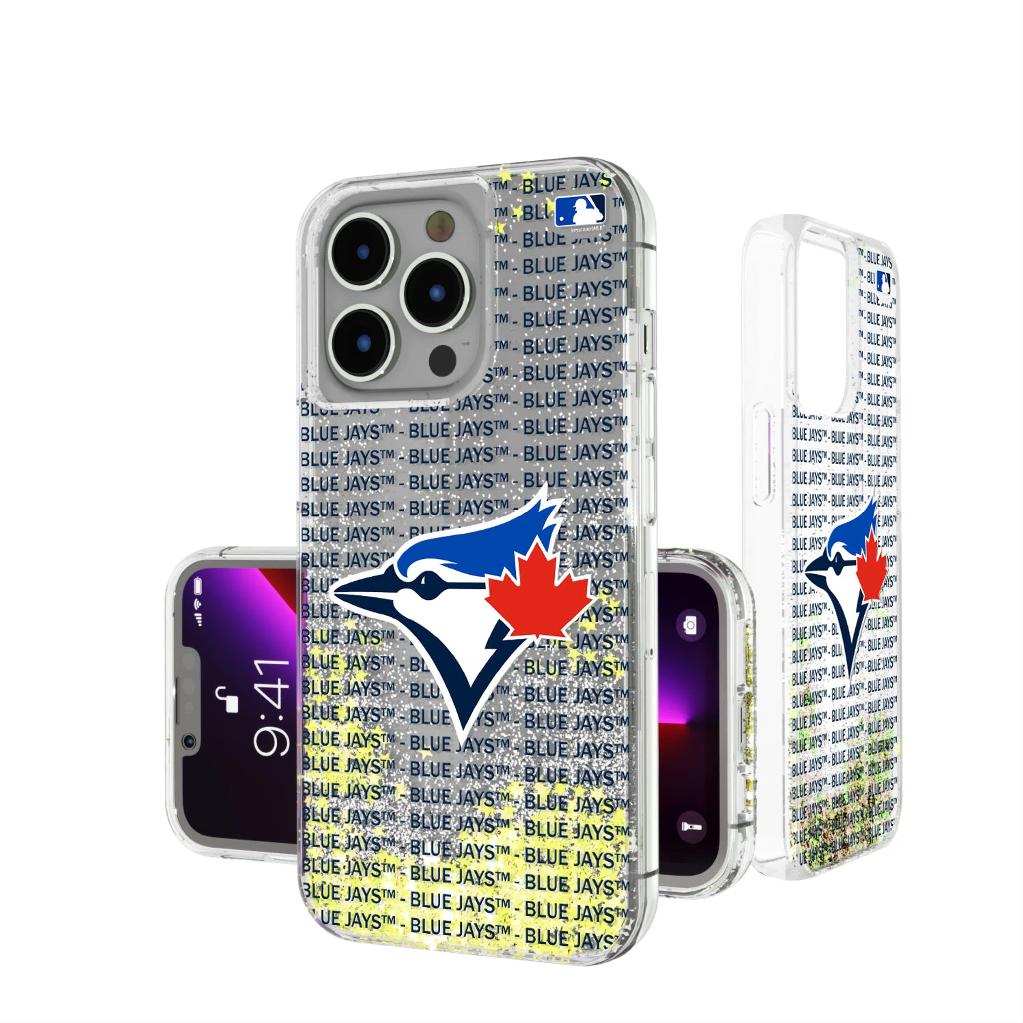 Toronto Blue Jays Text Backdrop iPhone Glitter Phone Case for Apple iPhone