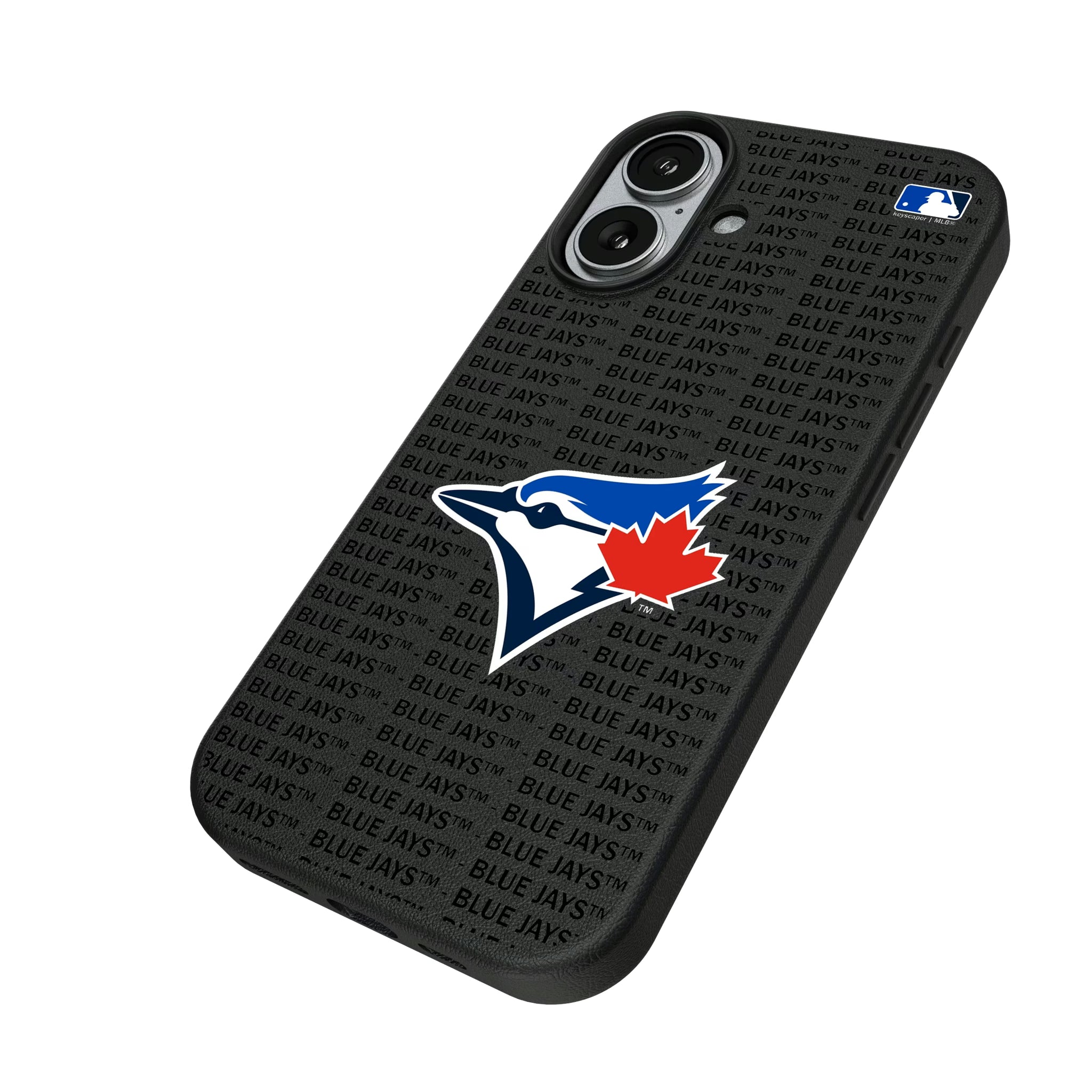 Toronto Blue Jays Text Backdrop iPhone MagSafe Compatible Phone Case for Apple iPhone - Isometric View#Device_iPhone 17