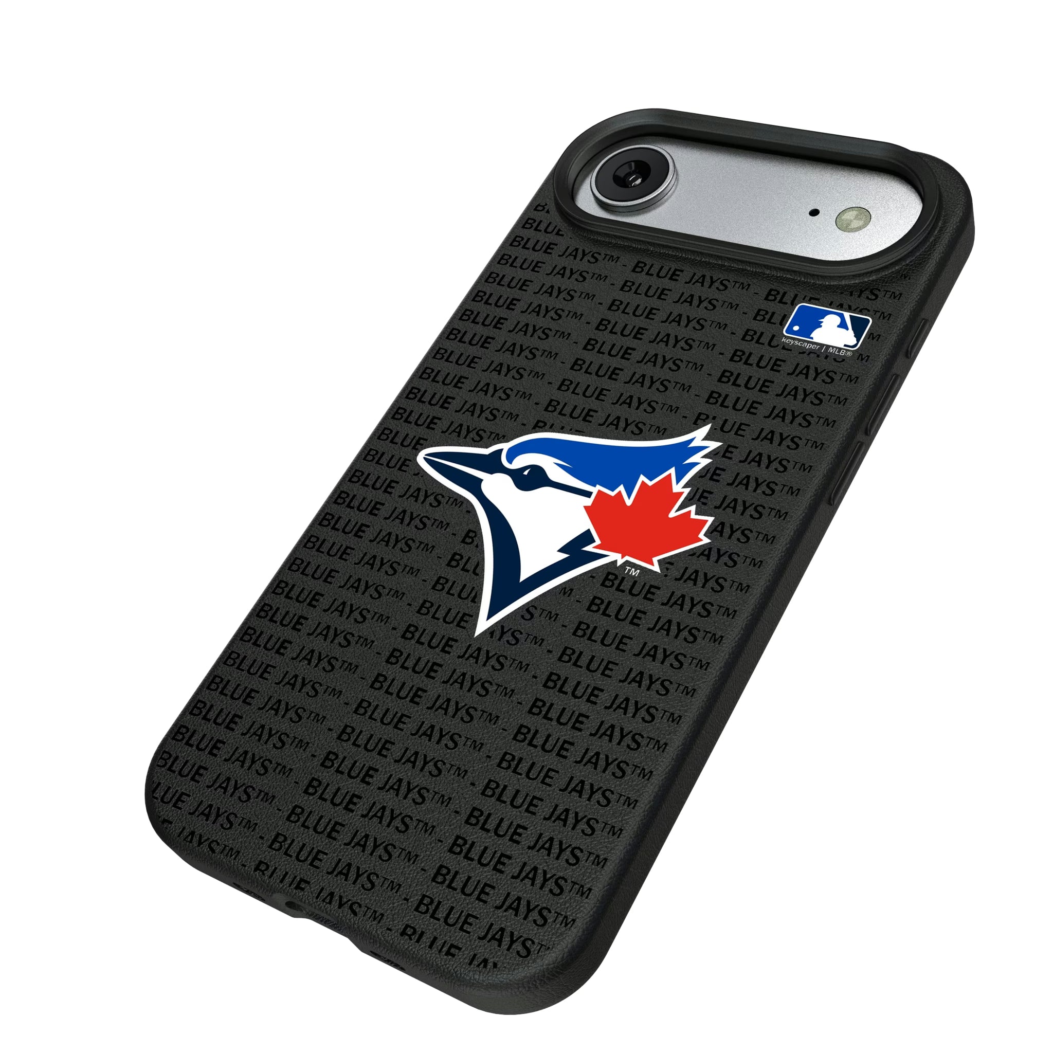 Toronto Blue Jays Text Backdrop iPhone MagSafe Compatible Phone Case for Apple iPhone - Isometric View#Device_iPhone Air