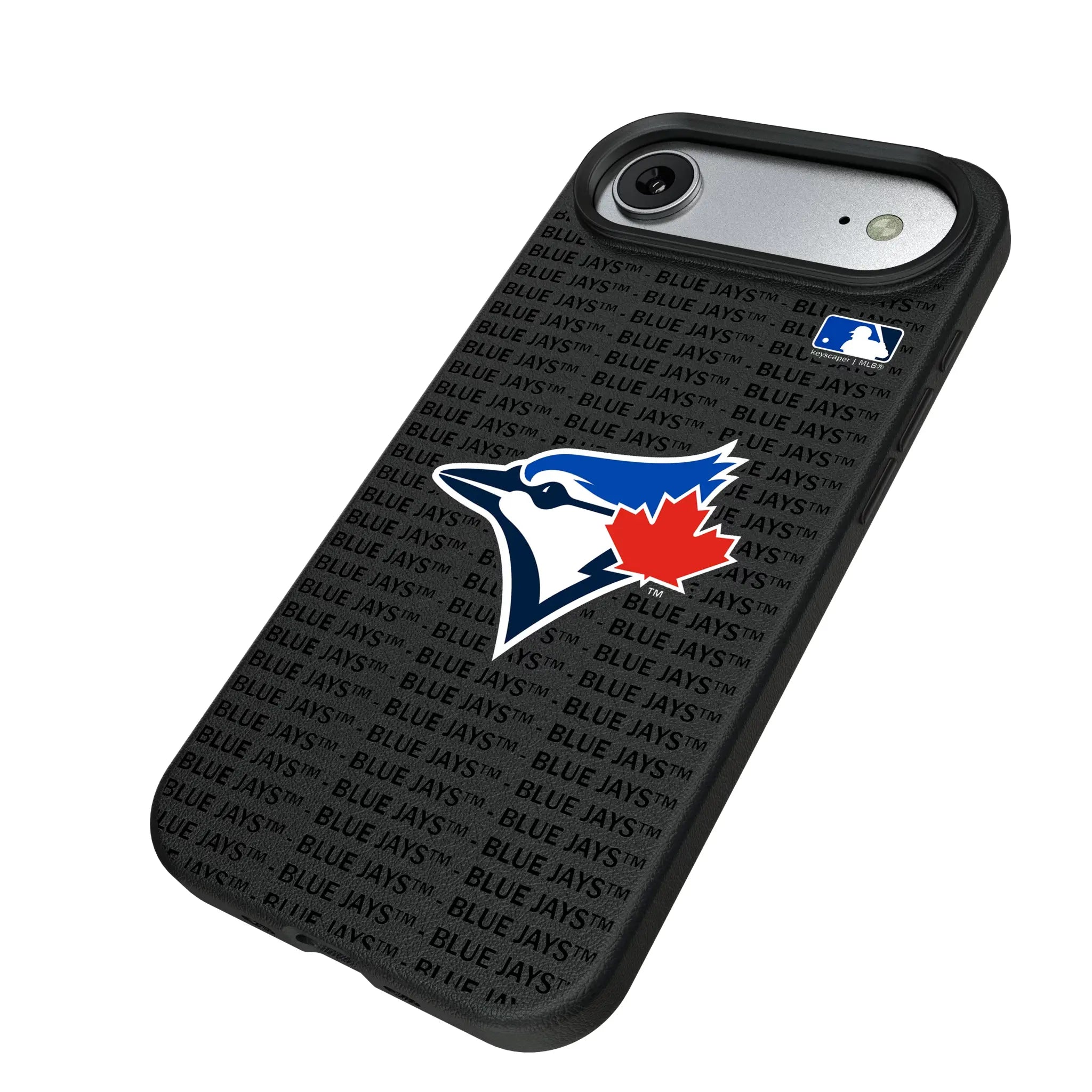 Toronto Blue Jays Text Backdrop iPhone MagSafe Compatible Phone Case for Apple iPhone - Isometric View#Device_iPhone Air