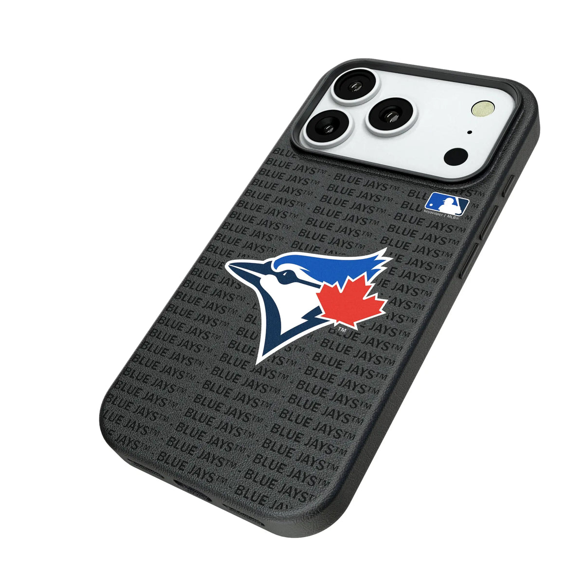 Toronto Blue Jays Text Backdrop iPhone MagSafe Compatible Phone Case for Apple iPhone - Isometric View#Device_iPhone 18 Pro