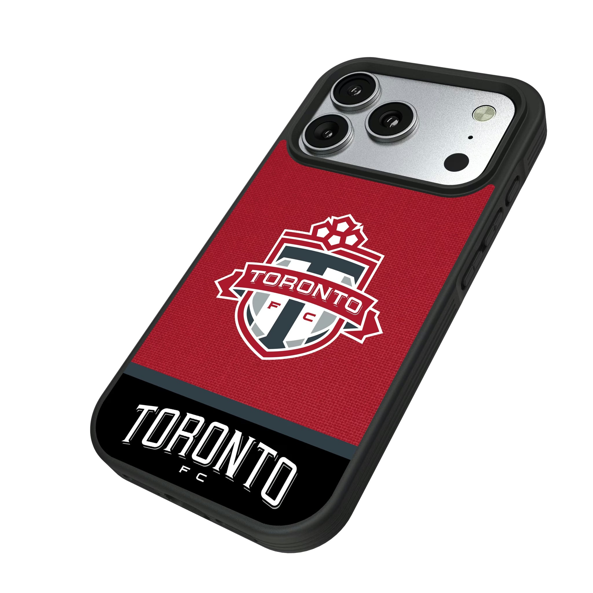 Toronto FC Endzone Solid iPhone Bump Phone Case for Apple iPhone - Isometric View#Device_iPhone 17 Pro