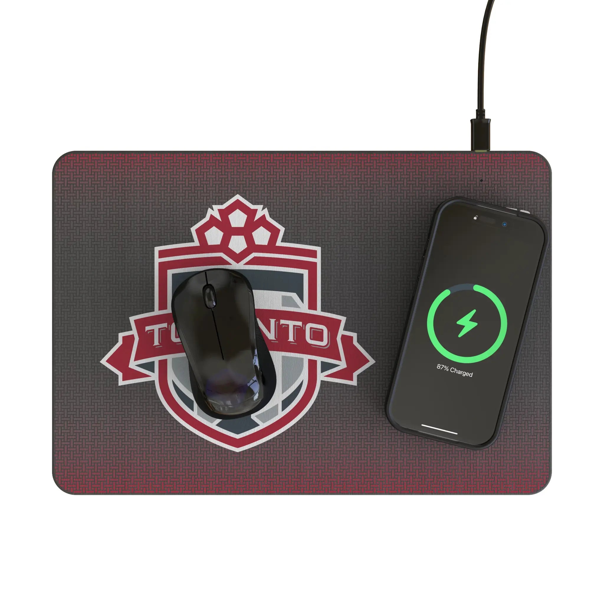 Toronto FC Linen 15-Watt Wireless Charger and Mouse Pad - Lifestyle