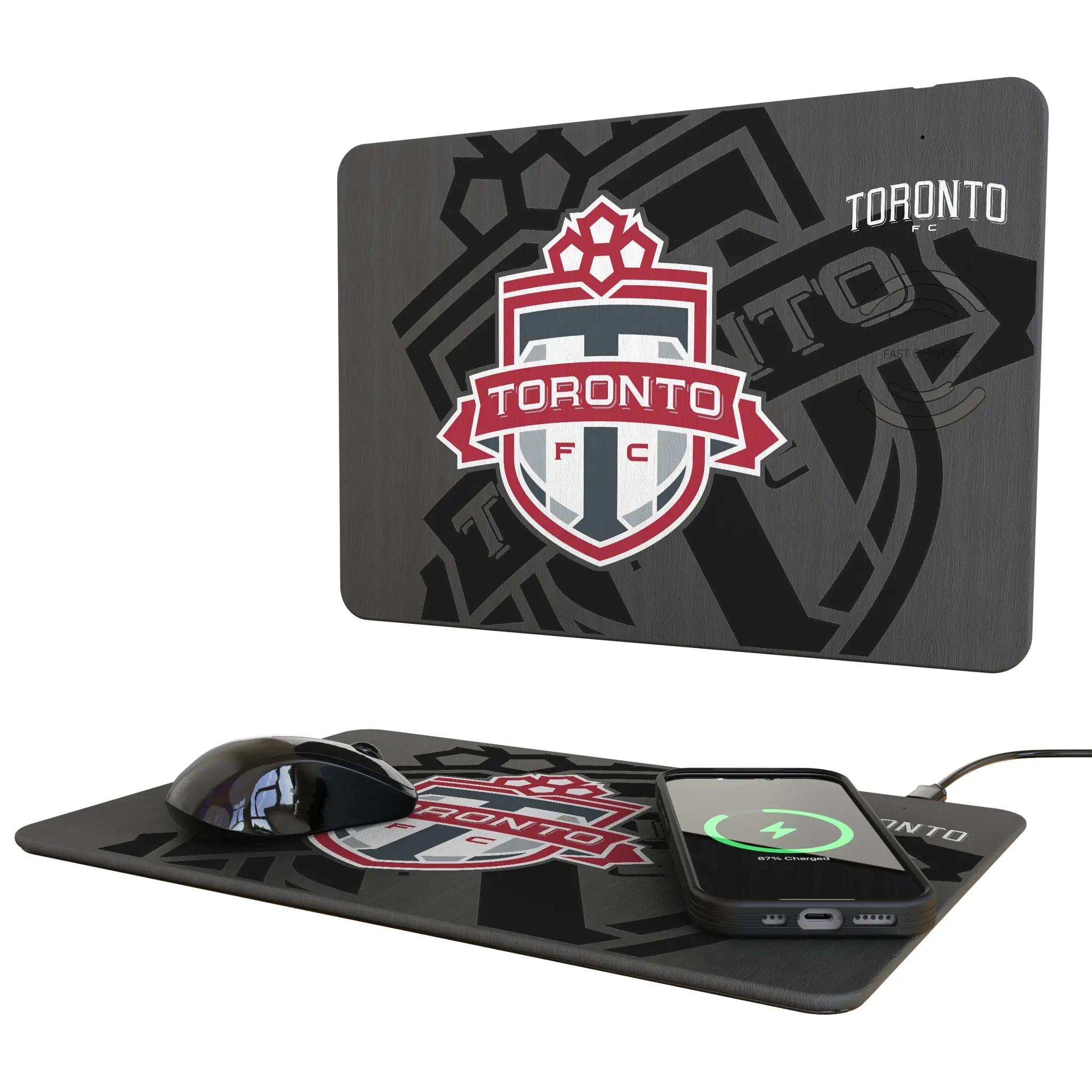 Toronto FC Monocolor Tilt 15-Watt Wireless Charger and Mouse Pad