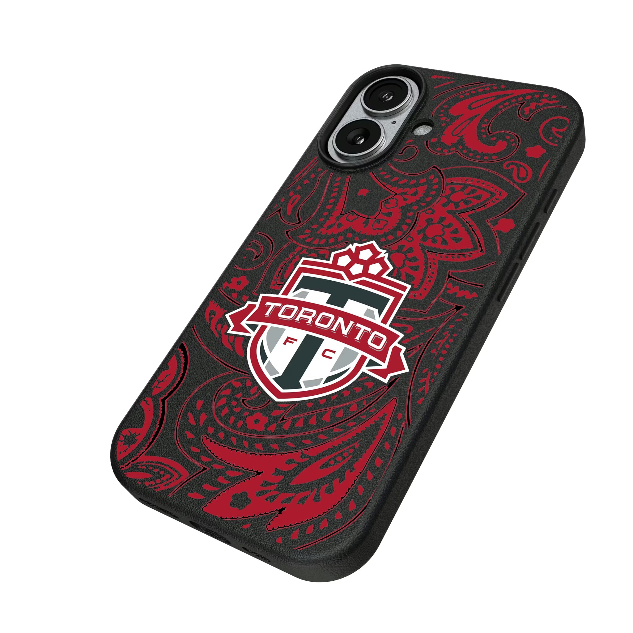 Toronto FC Paisley iPhone MagSafe Compatible Phone Case for Apple iPhone - Isometric View#Device_iPhone 17