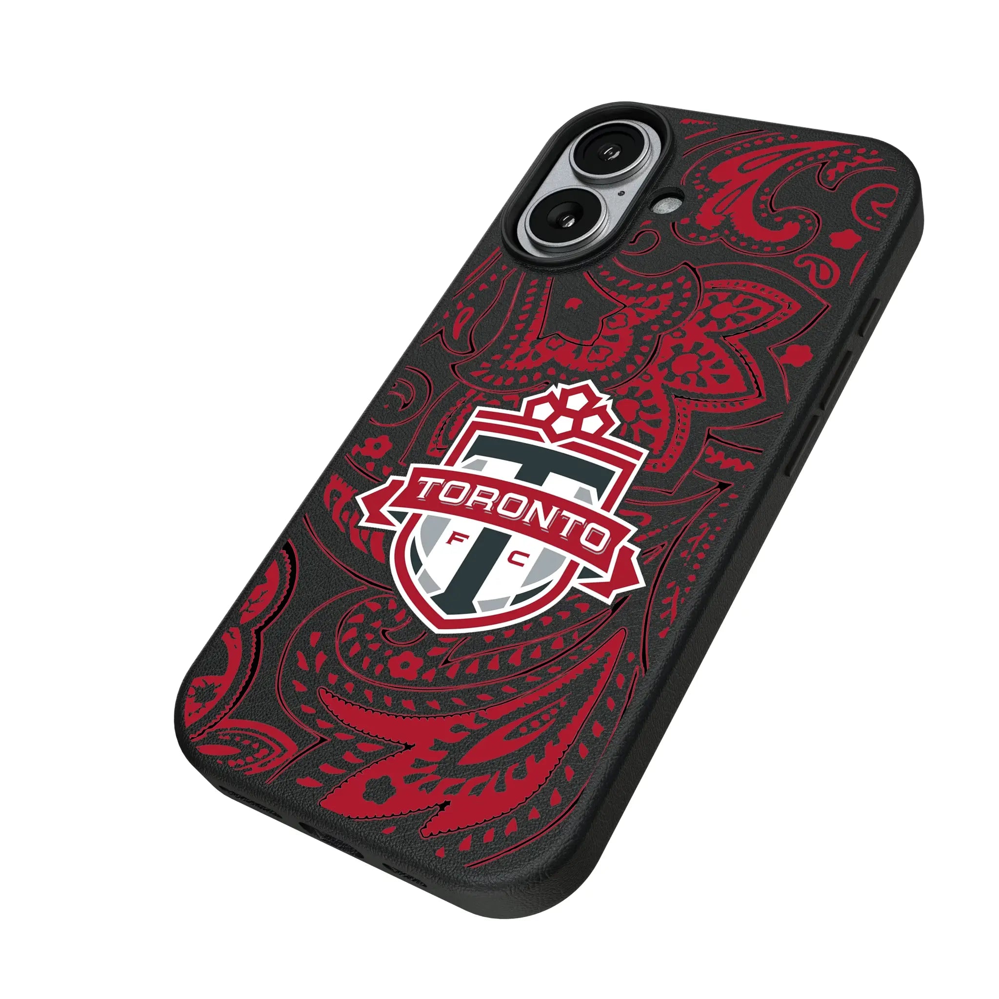 Toronto FC Paisley iPhone MagSafe Compatible Phone Case for Apple iPhone - Isometric View#Device_iPhone 17