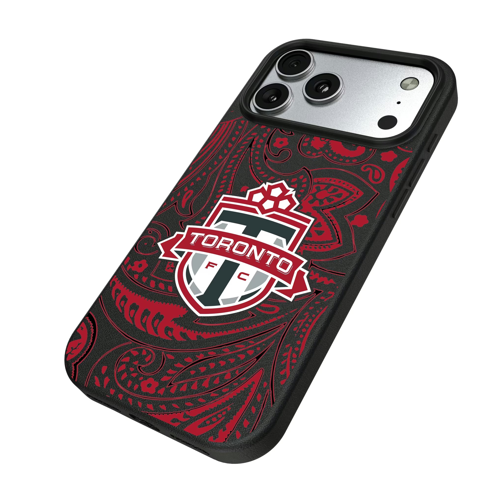Toronto FC Paisley iPhone MagSafe Compatible Phone Case for Apple iPhone - Isometric View#Device_iPhone 17 Pro Max