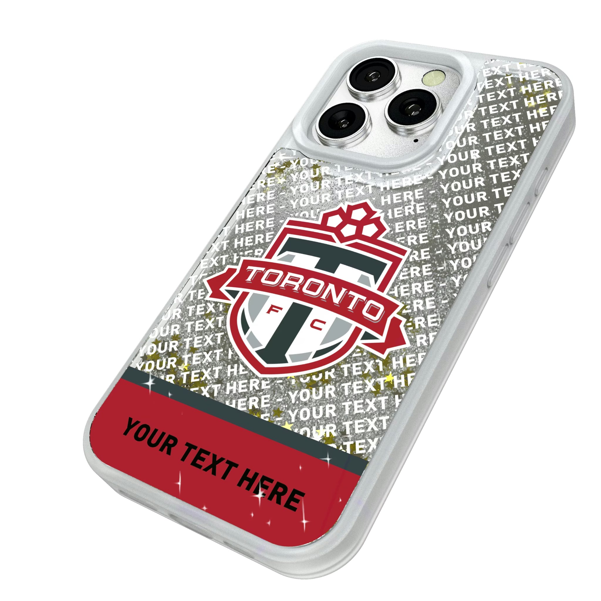 Toronto FC Personalized EndZone Plus iPhone Glitter Phone Case for Apple iPhone - Isometric View#Device_iPhone 16 Pro