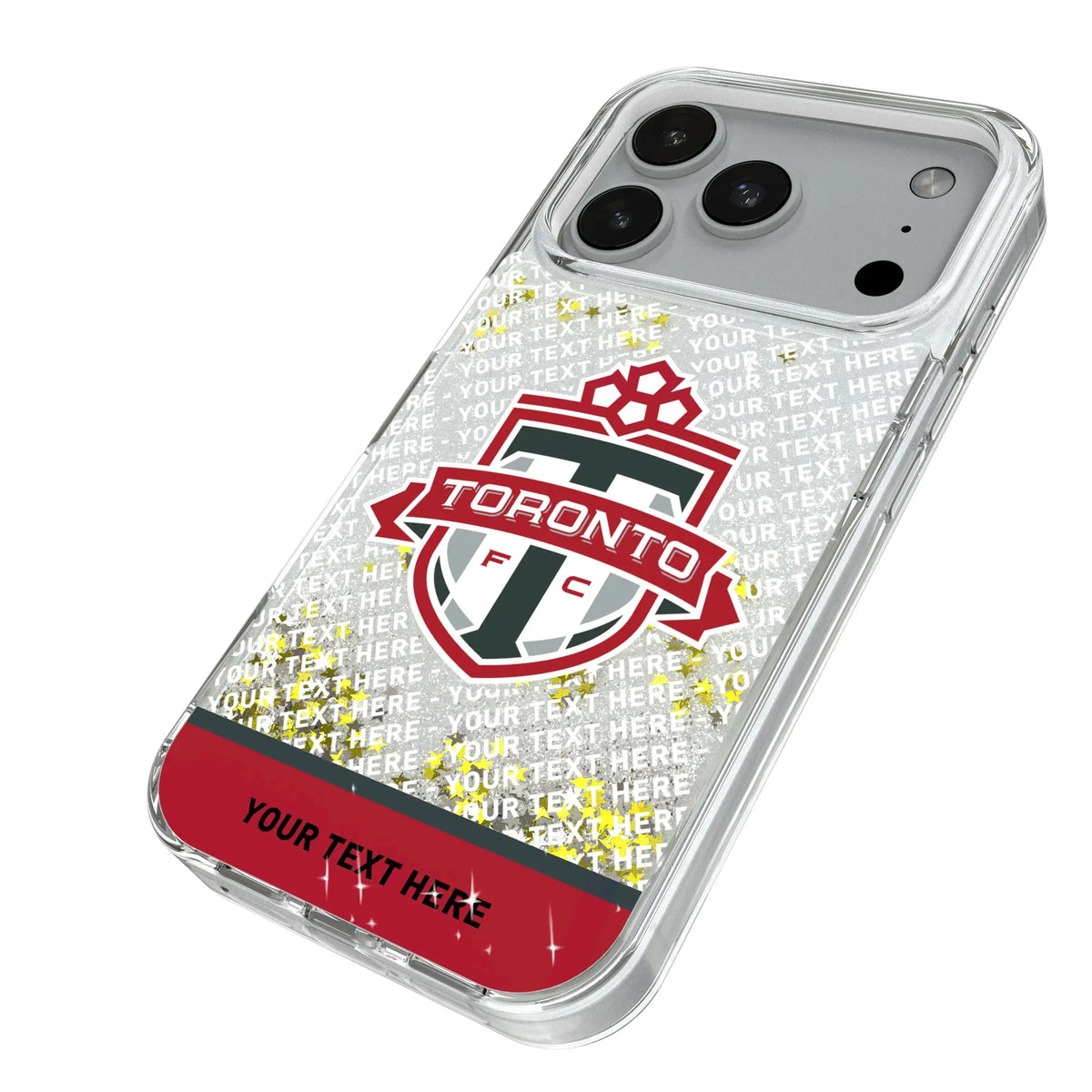 Toronto FC Personalized EndZone Plus iPhone Glitter Phone Case for Apple iPhone - Isometric View#Device_iPhone 18 Pro