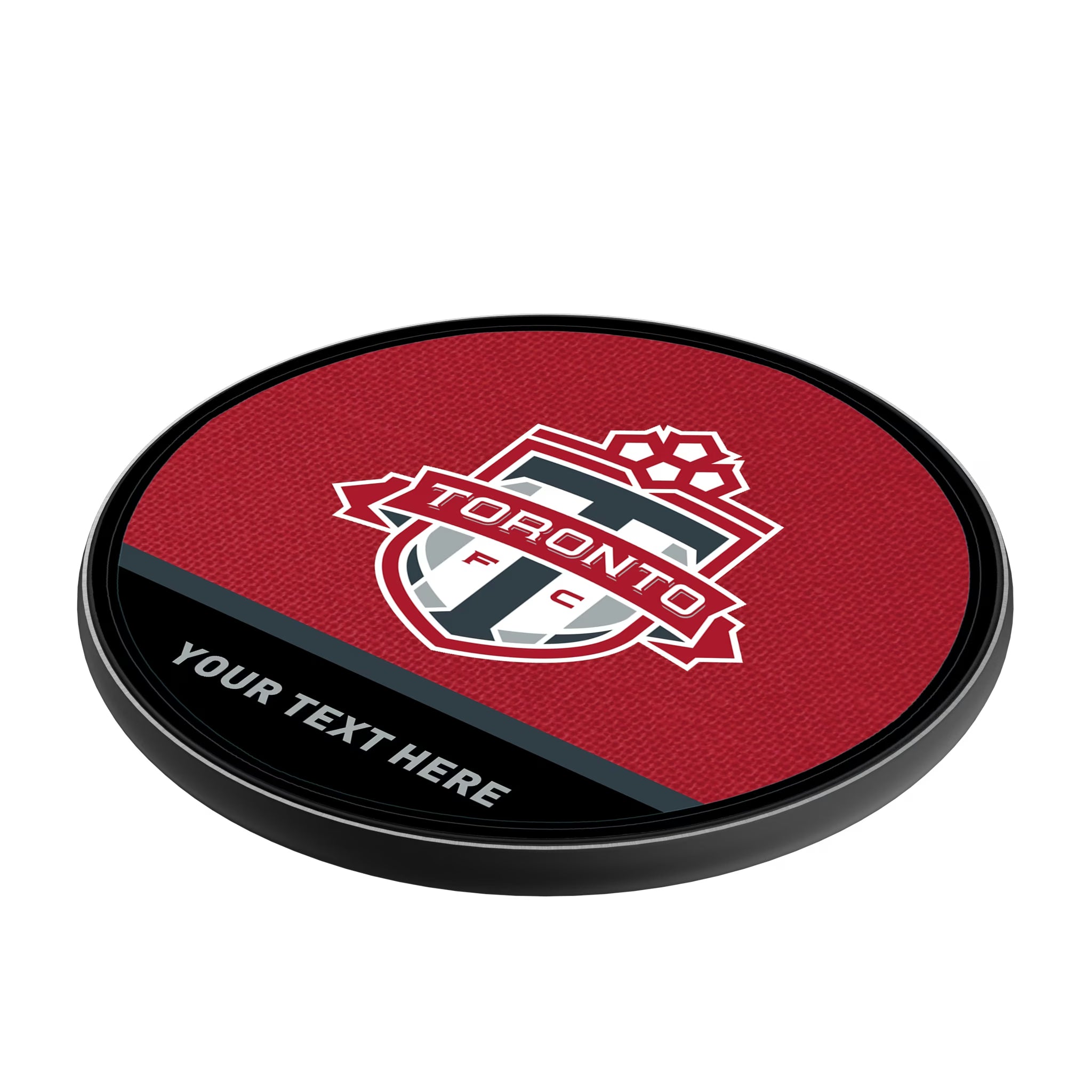 Toronto FC Personalized Endzone Solid 15-Watt Wireless Charger - Isometric View