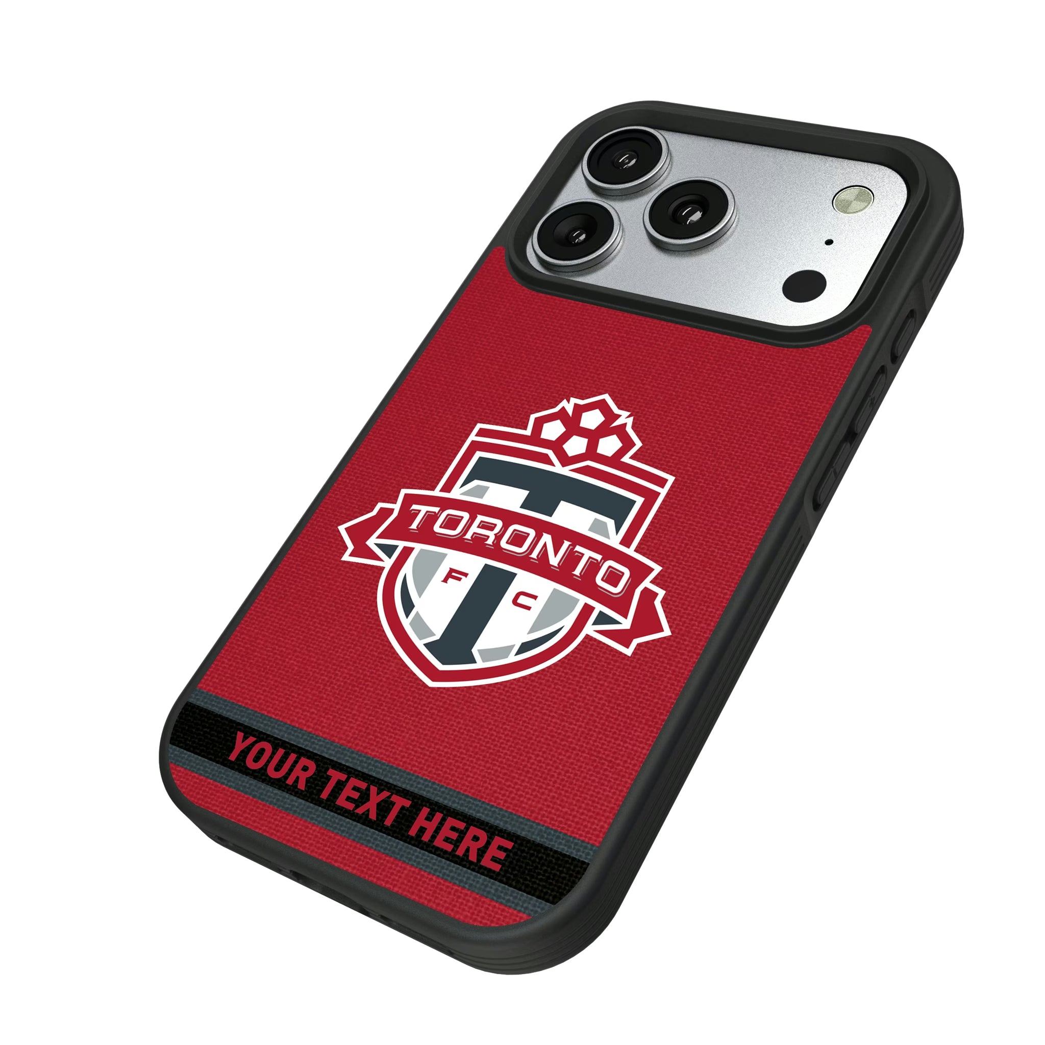 Toronto FC Personalized Stripe iPhone Bump Phone Case for Apple iPhone - Isometric View#Device_iPhone 17 Pro