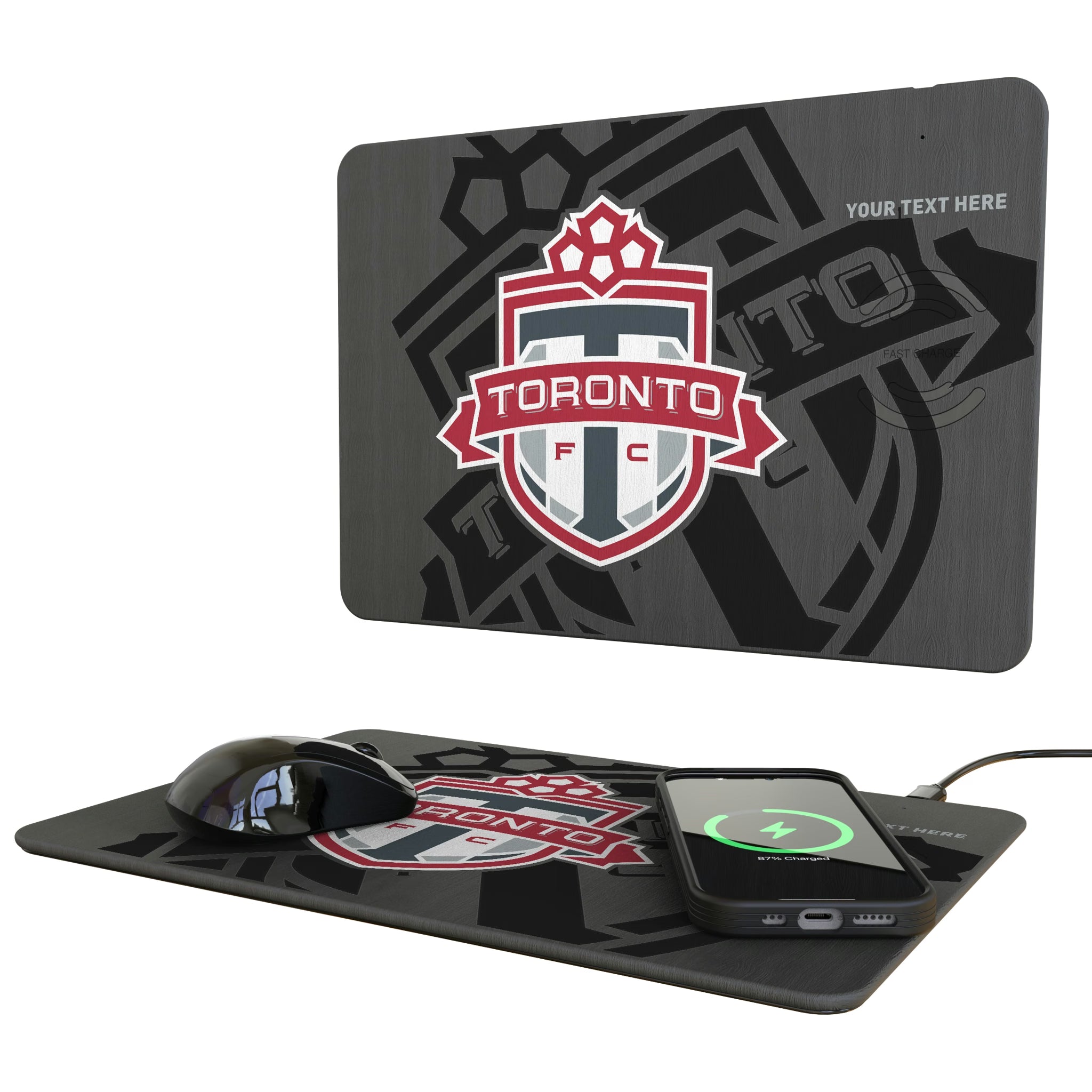 Toronto FC Personalized Tilt 15-Watt Wireless Charger and Mouse Pad