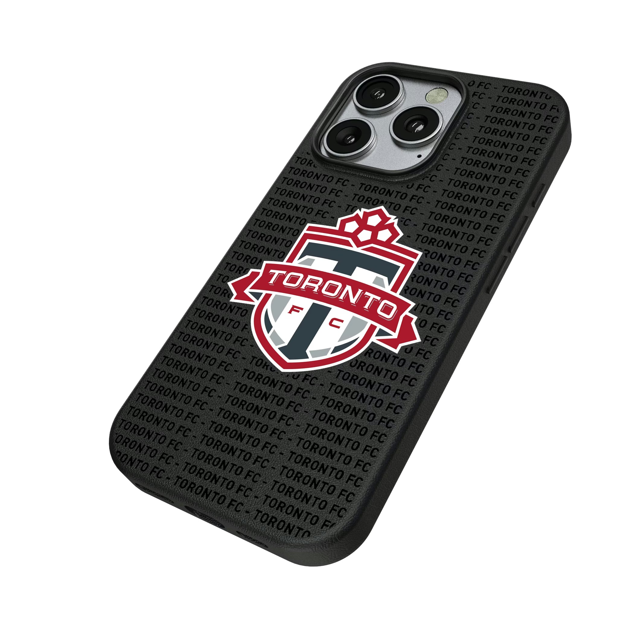 Toronto FC Text Backdrop iPhone MagSafe Compatible Phone Case for Apple iPhone - Isometric View