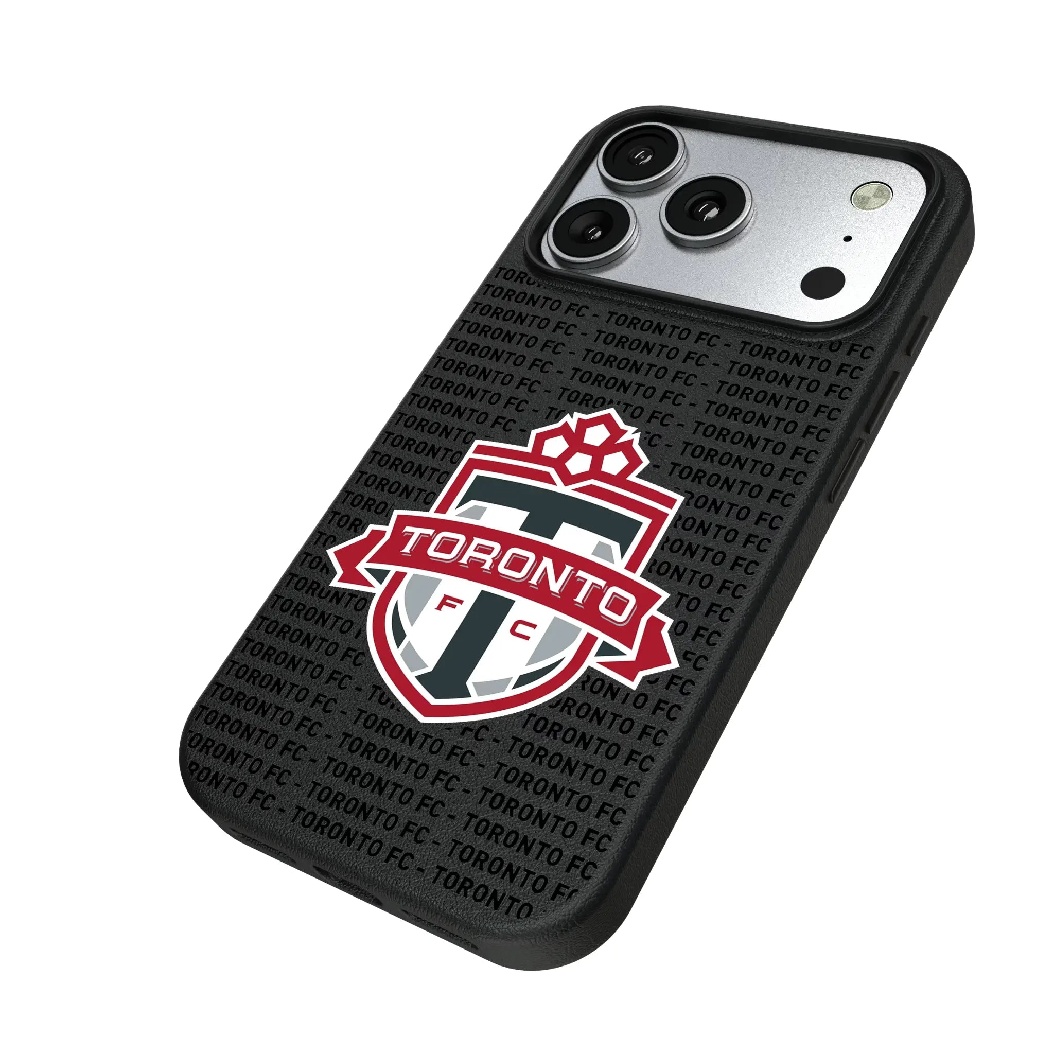 Toronto FC Text Backdrop iPhone MagSafe Compatible Phone Case for Apple iPhone - Isometric View#Device_iPhone 17 Pro