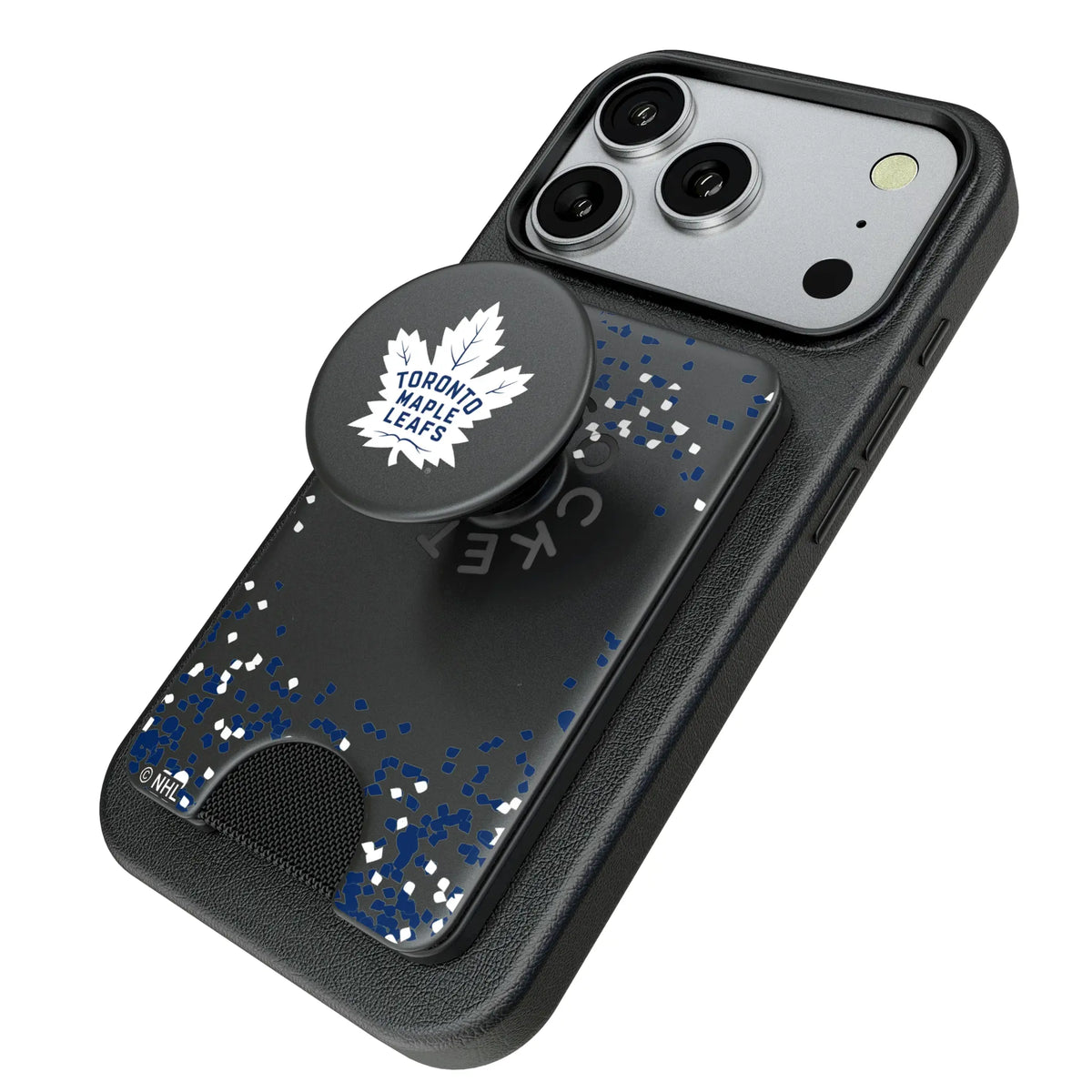 Toronto Maple Leafs Confetti Popsockets Wallet Magnetic - Isometric View