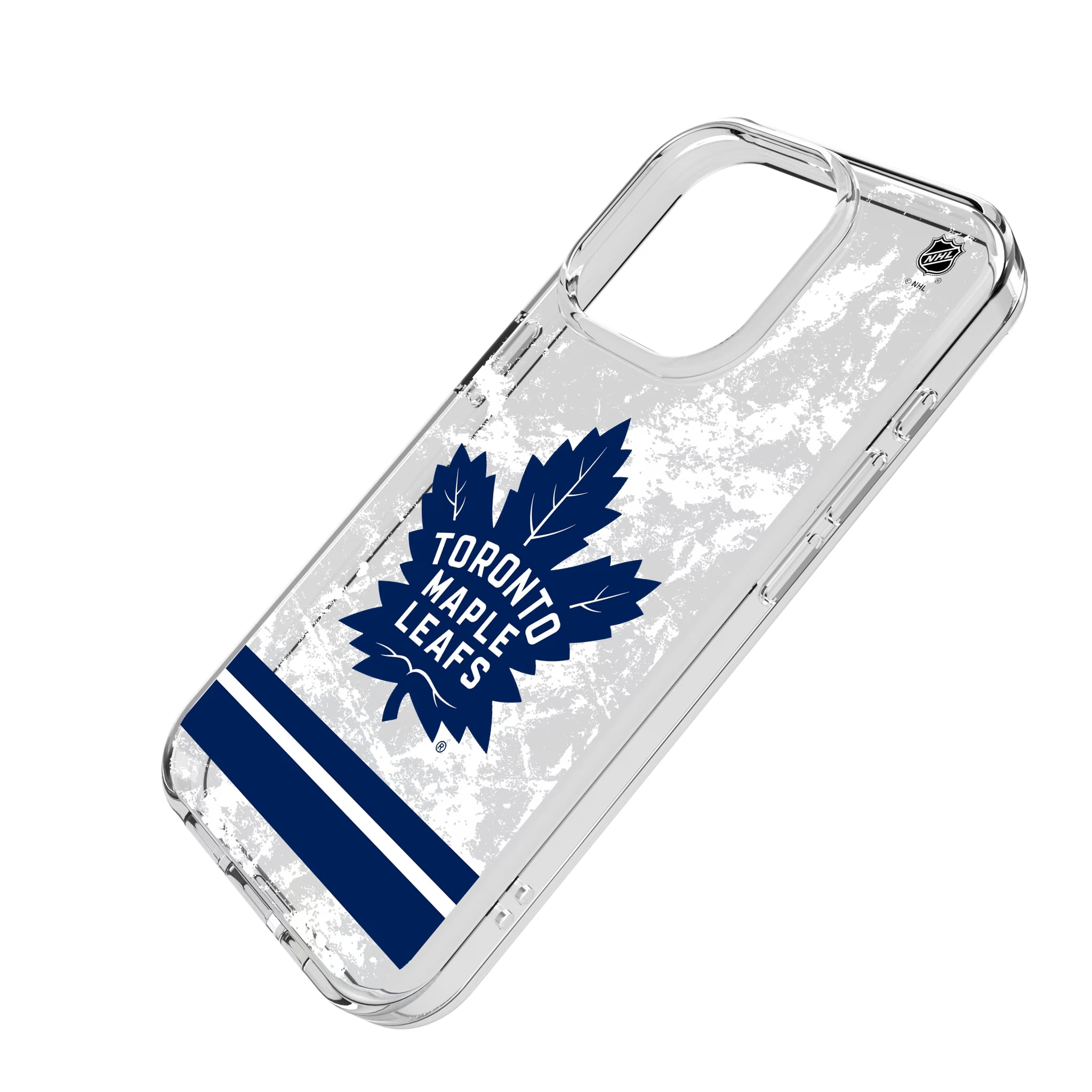 Toronto Maple Leafs Ice Stripe iPhone Clear Phone Case for Apple iPhone - Isometric View