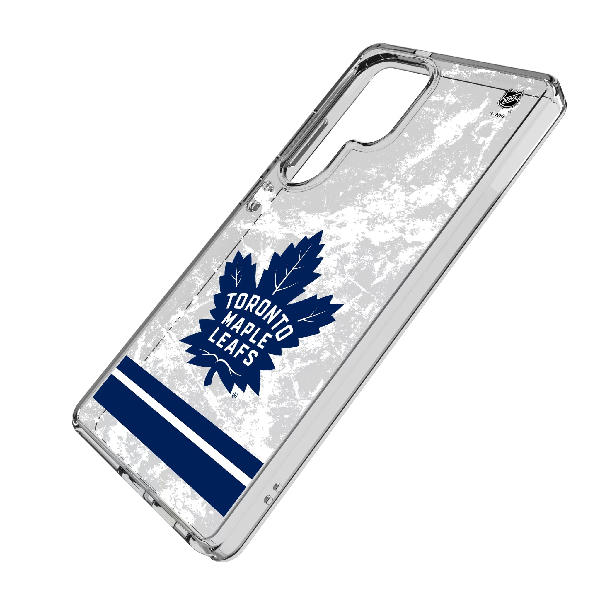 Toronto Maple Leafs Ice Stripe Galaxy Clear Phone Case for Samsung Galaxy - Isometric View