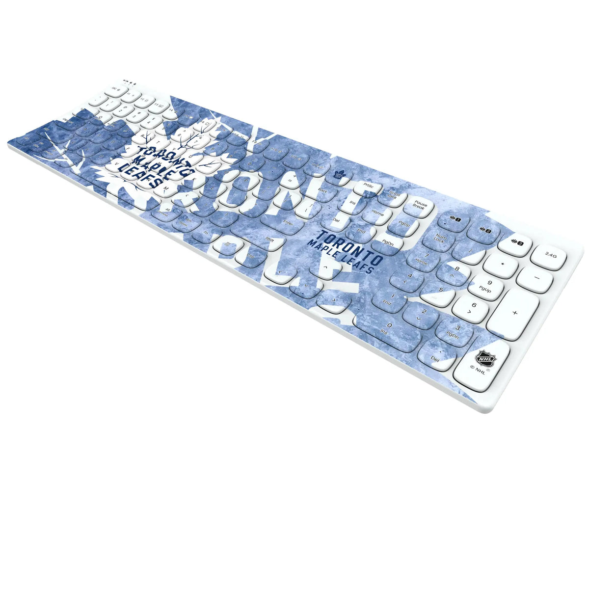 Toronto Maple Leafs Ice Tilt KKB605 Curved Wireless Keyboard - Isometric View