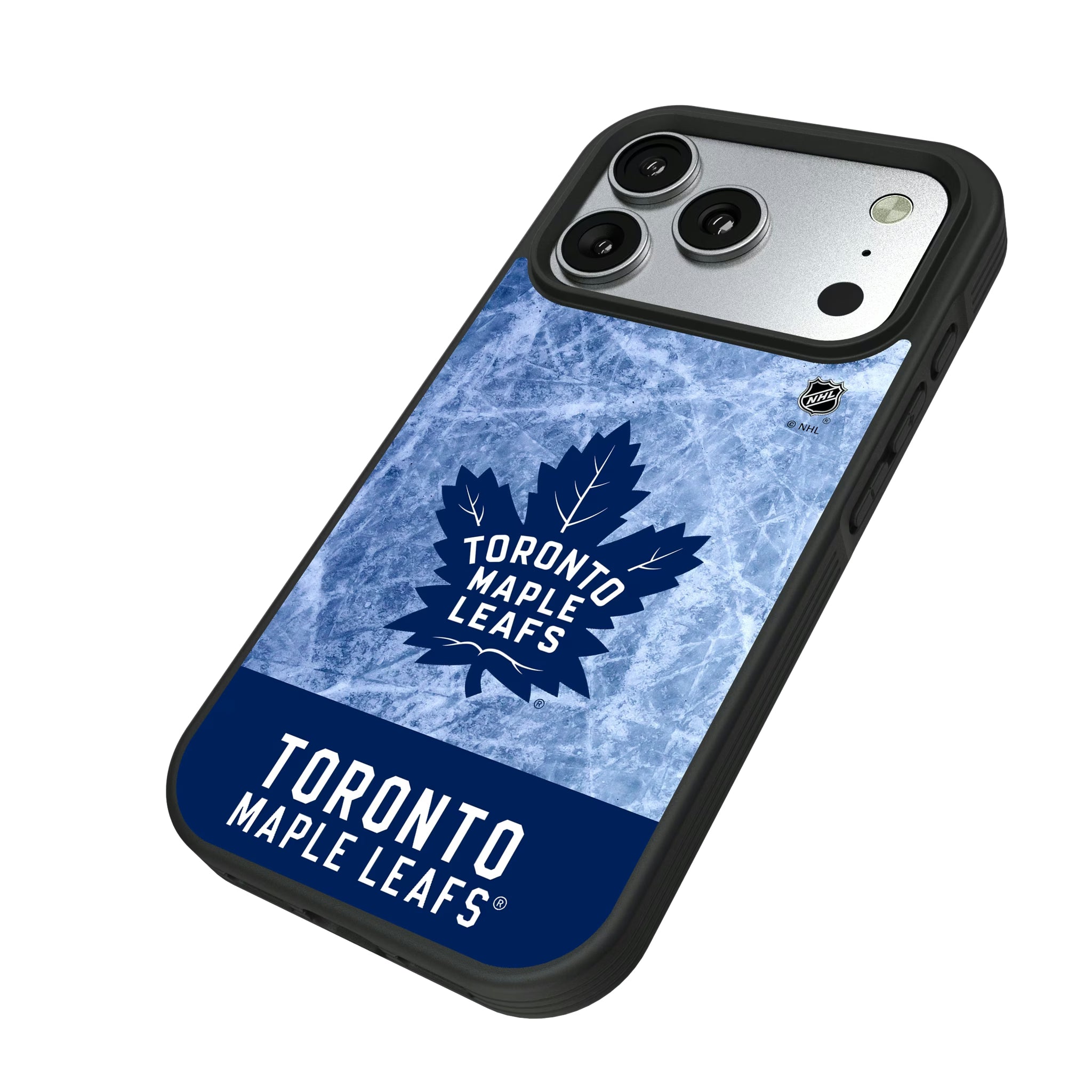 Toronto Maple Leafs Ice Wordmark iPhone Bump Phone Case for Apple iPhone - Isometric View#Device_iPhone 17 Pro
