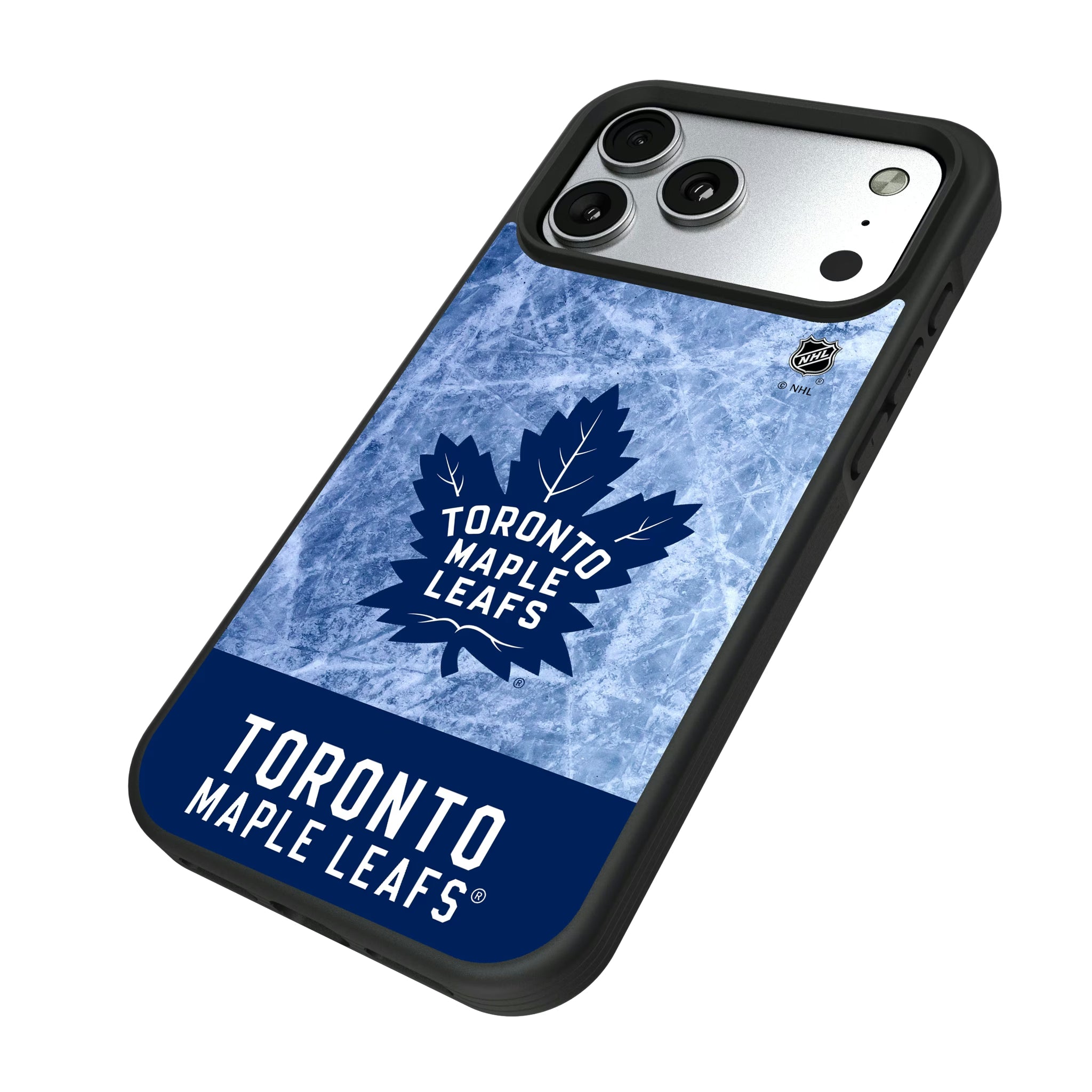 Toronto Maple Leafs Ice Wordmark iPhone Bump Phone Case for Apple iPhone - Isometric View#Device_iPhone 17 Pro Max