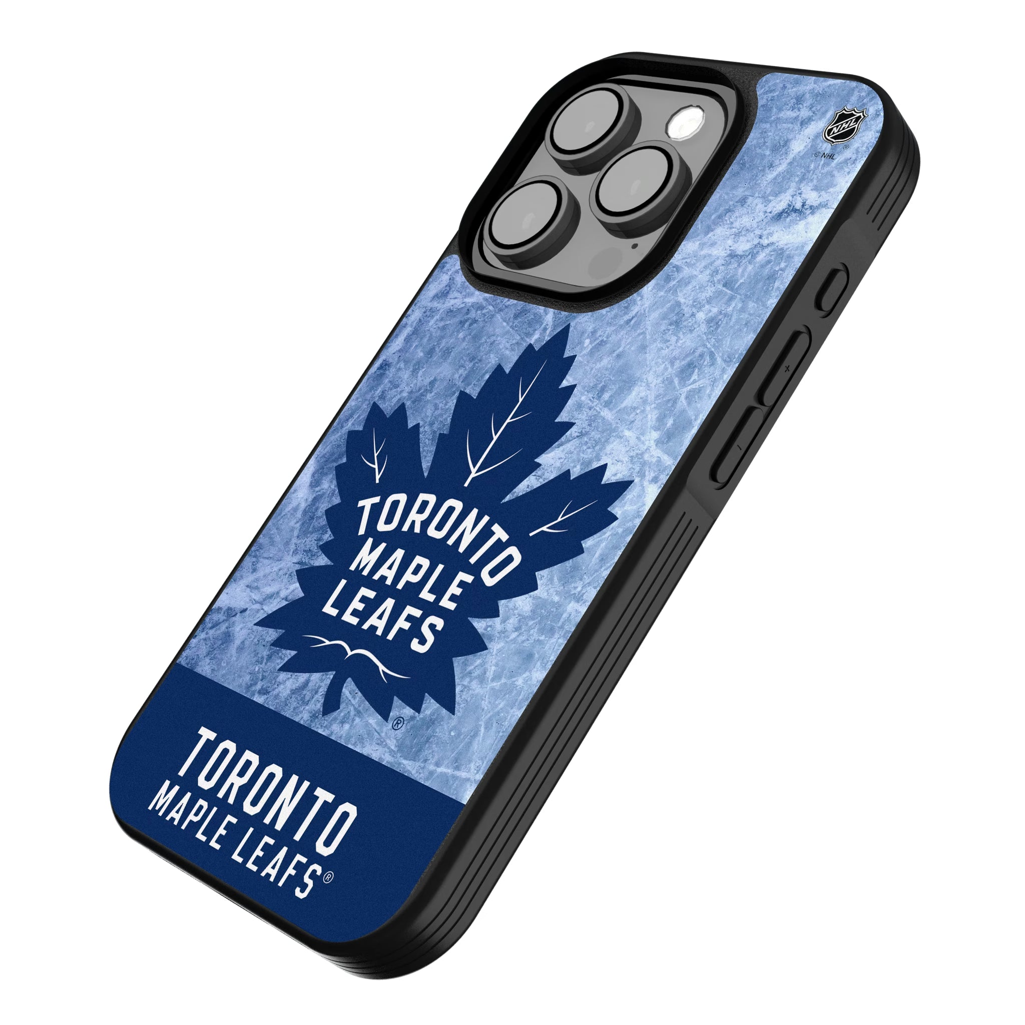 Toronto Maple Leafs Ice Wordmark iPhone Bump Phone Case for Apple iPhone - Isometric View