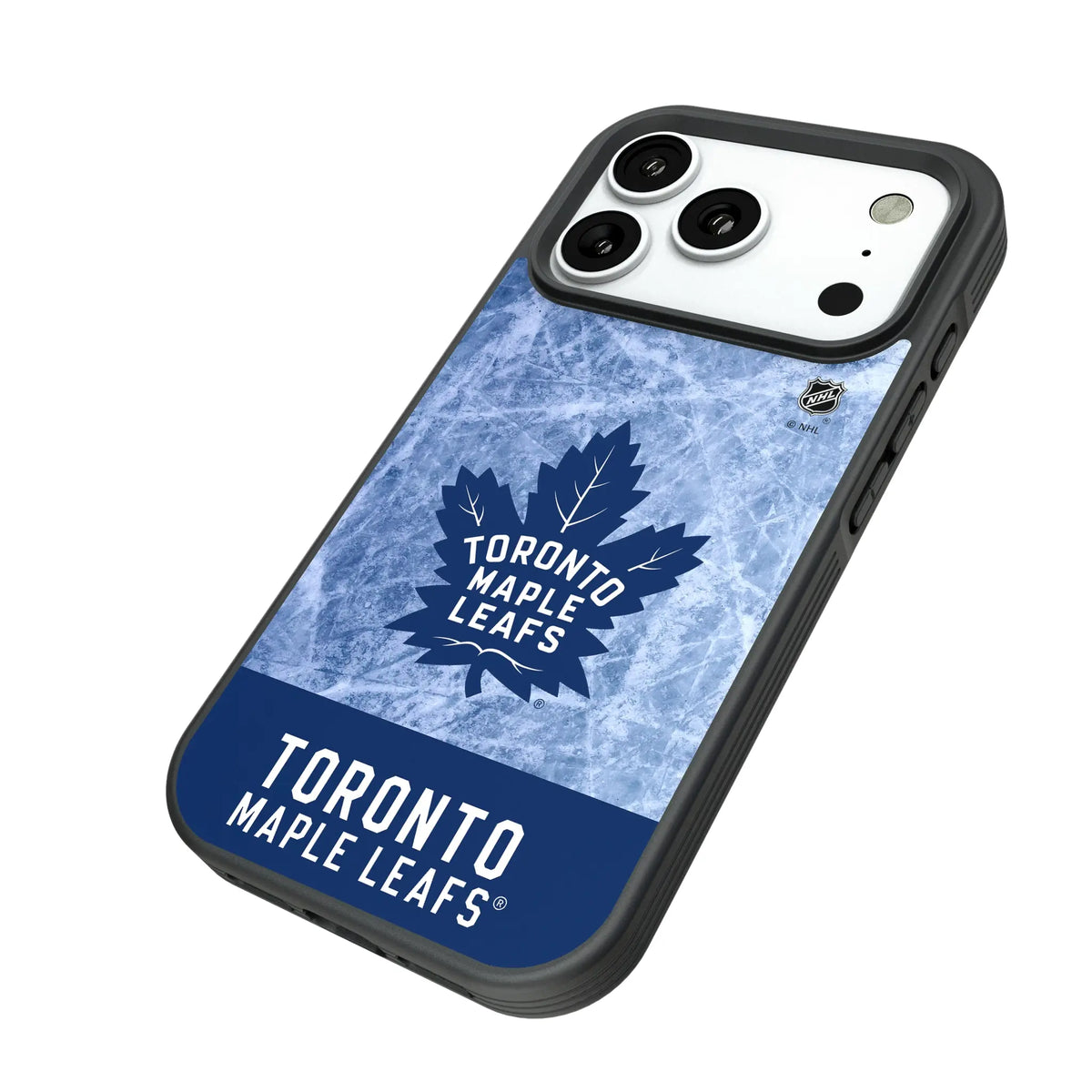 Toronto Maple Leafs Ice Wordmark iPhone Bump Phone Case for Apple iPhone - Isometric View#Device_iPhone 18 Pro