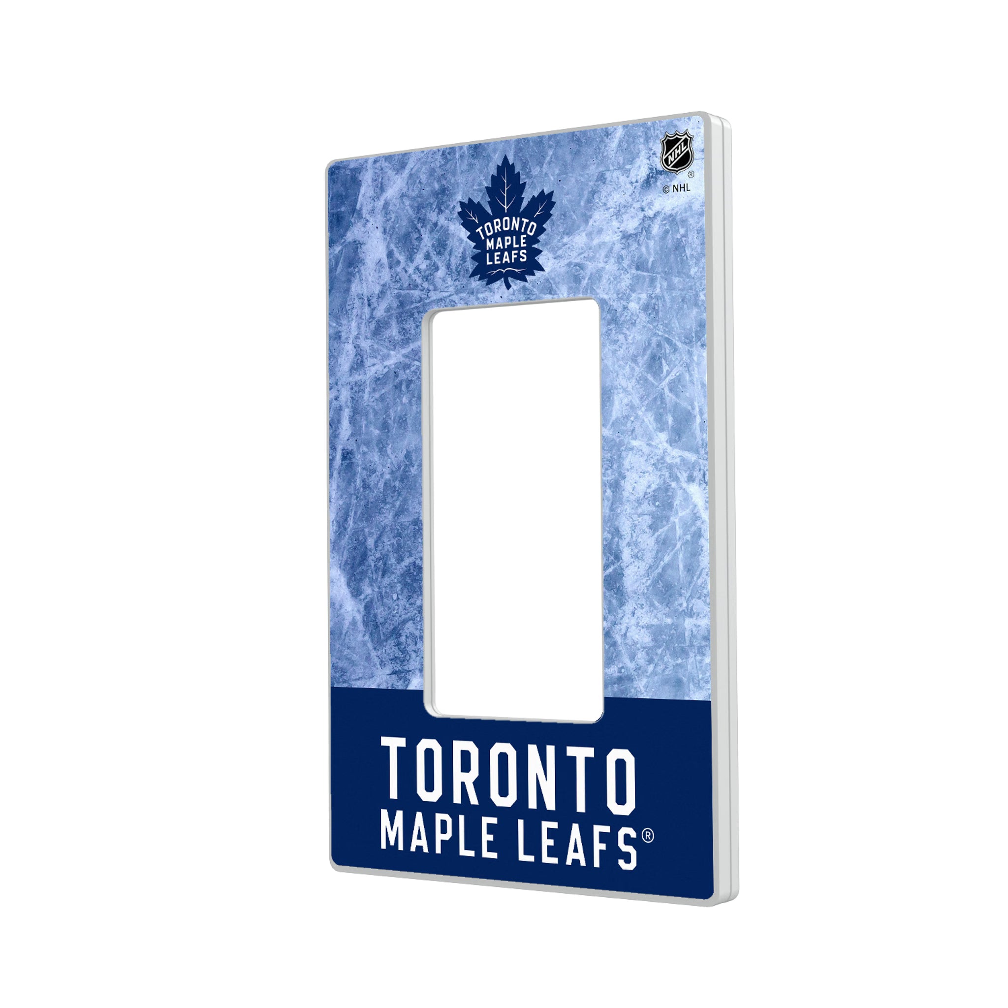 Toronto Maple Leafs Ice Wordmark Hidden-Screw Light Switch Plate#Style_Single Rocker