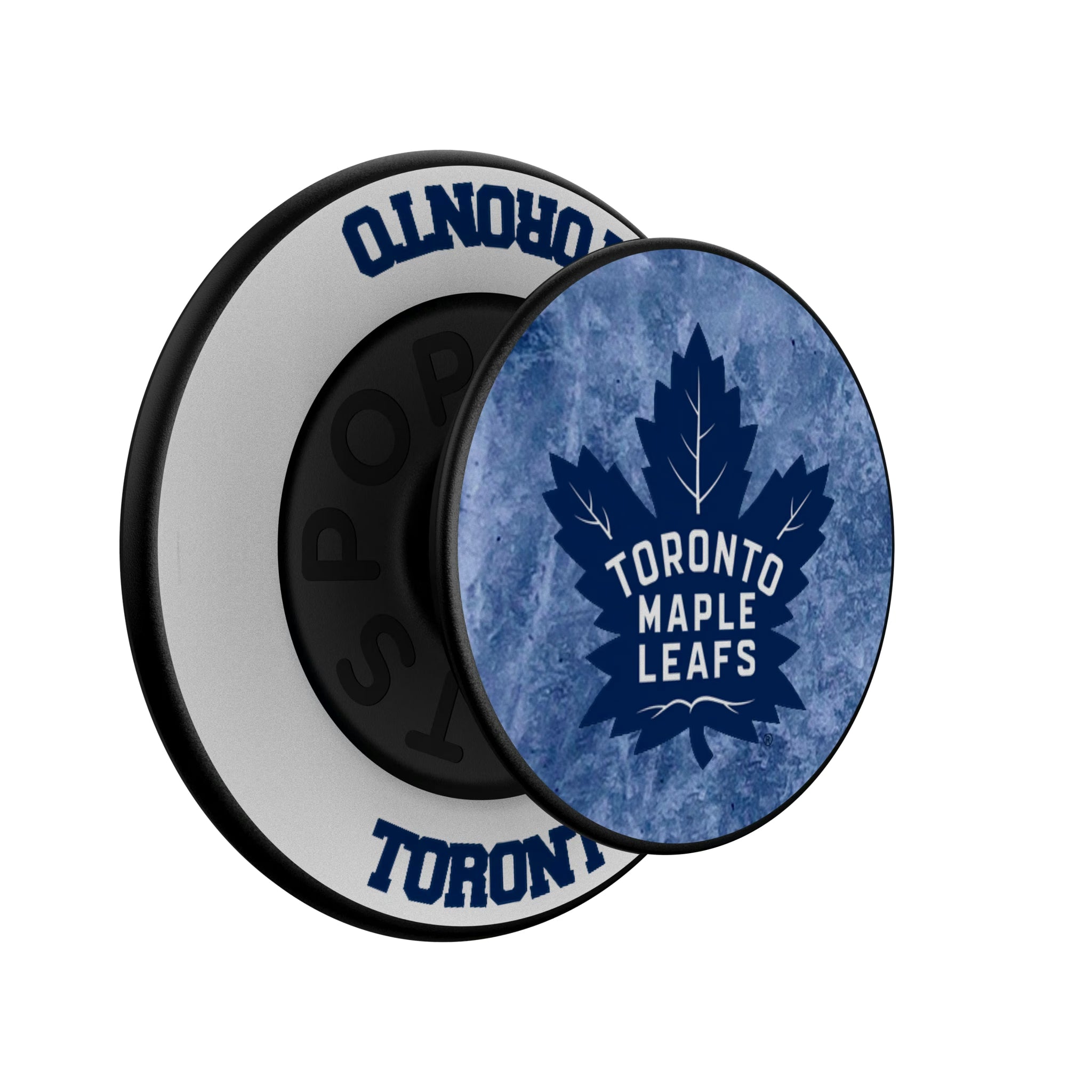 Toronto Maple Leafs Ice Wordmark Popsockets Round Magnetic - Isometric View