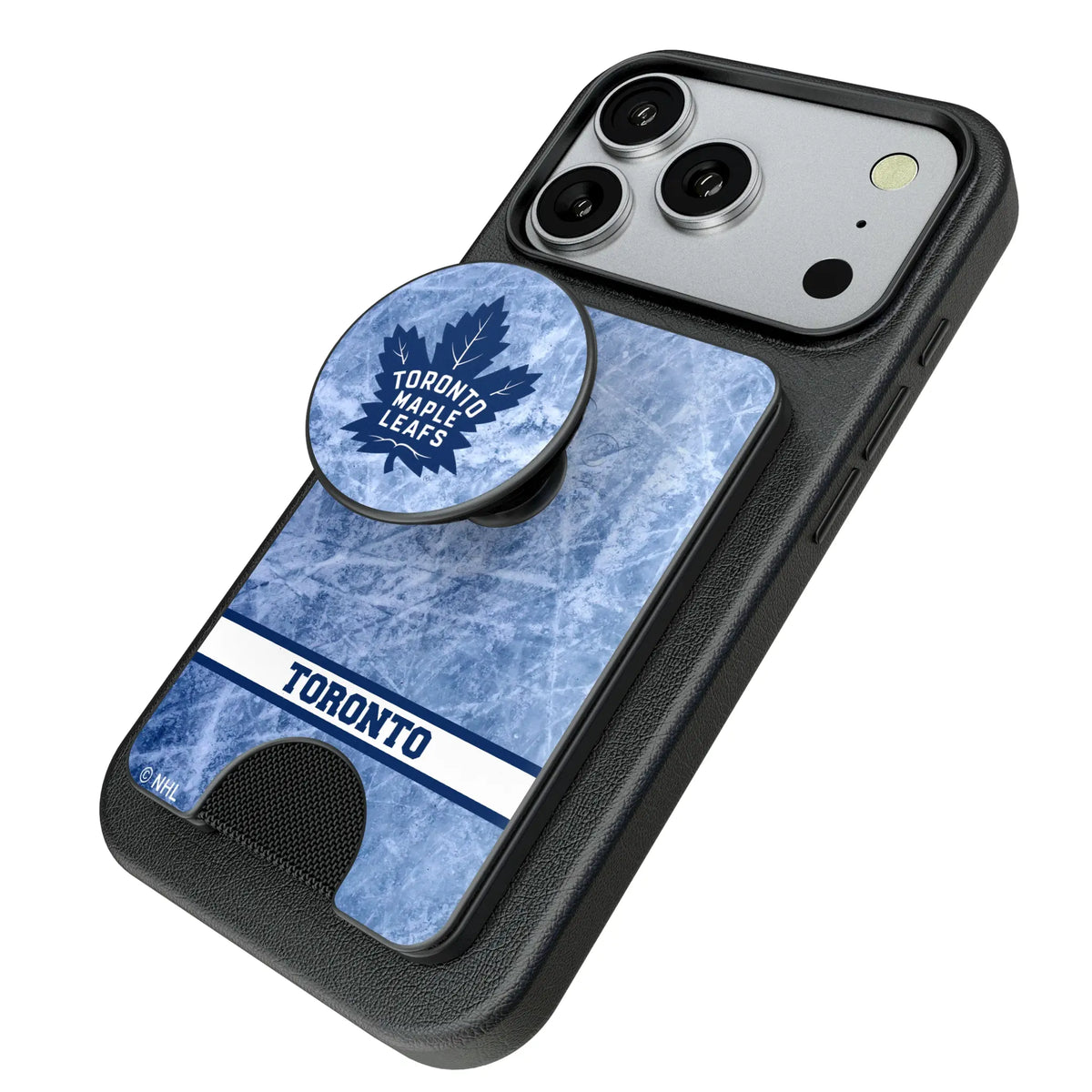 Toronto Maple Leafs Ice Wordmark Popsockets Wallet Magnetic - Isometric View