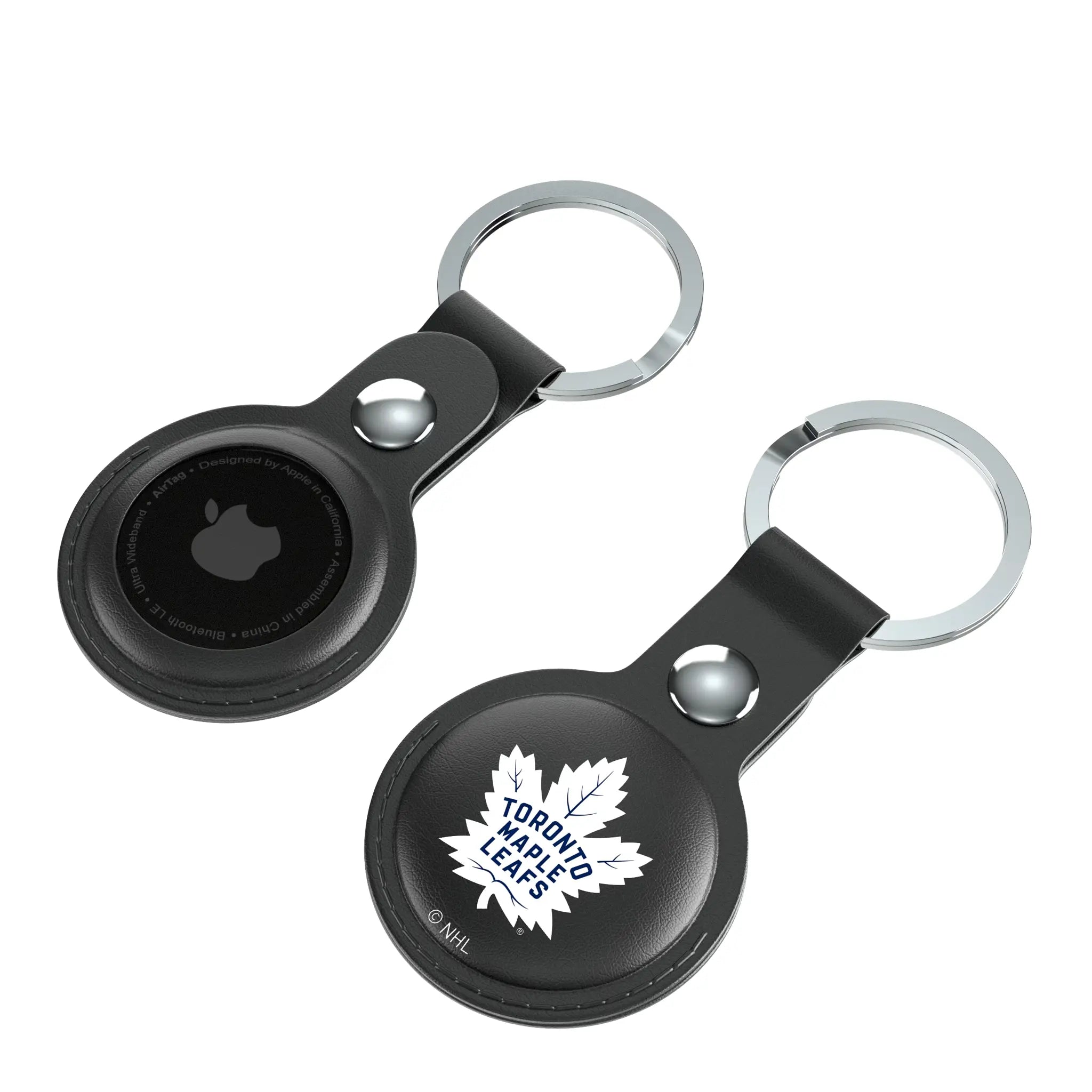 Toronto Maple Leafs Insignia AirTag Black Airtag Holder 2-Pack - Isometric View