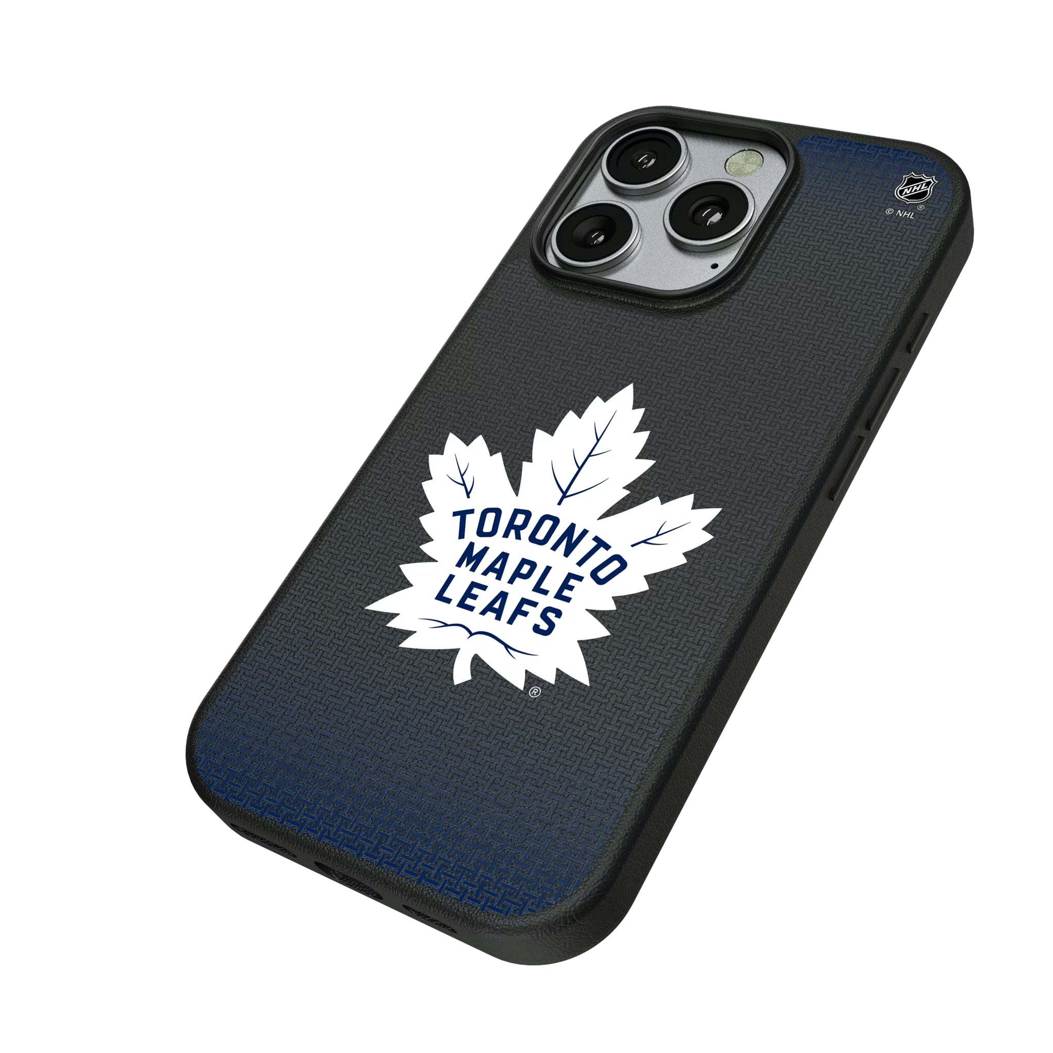 Toronto Maple Leafs Linen iPhone MagSafe Compatible Phone Case for Apple iPhone - Isometric View
