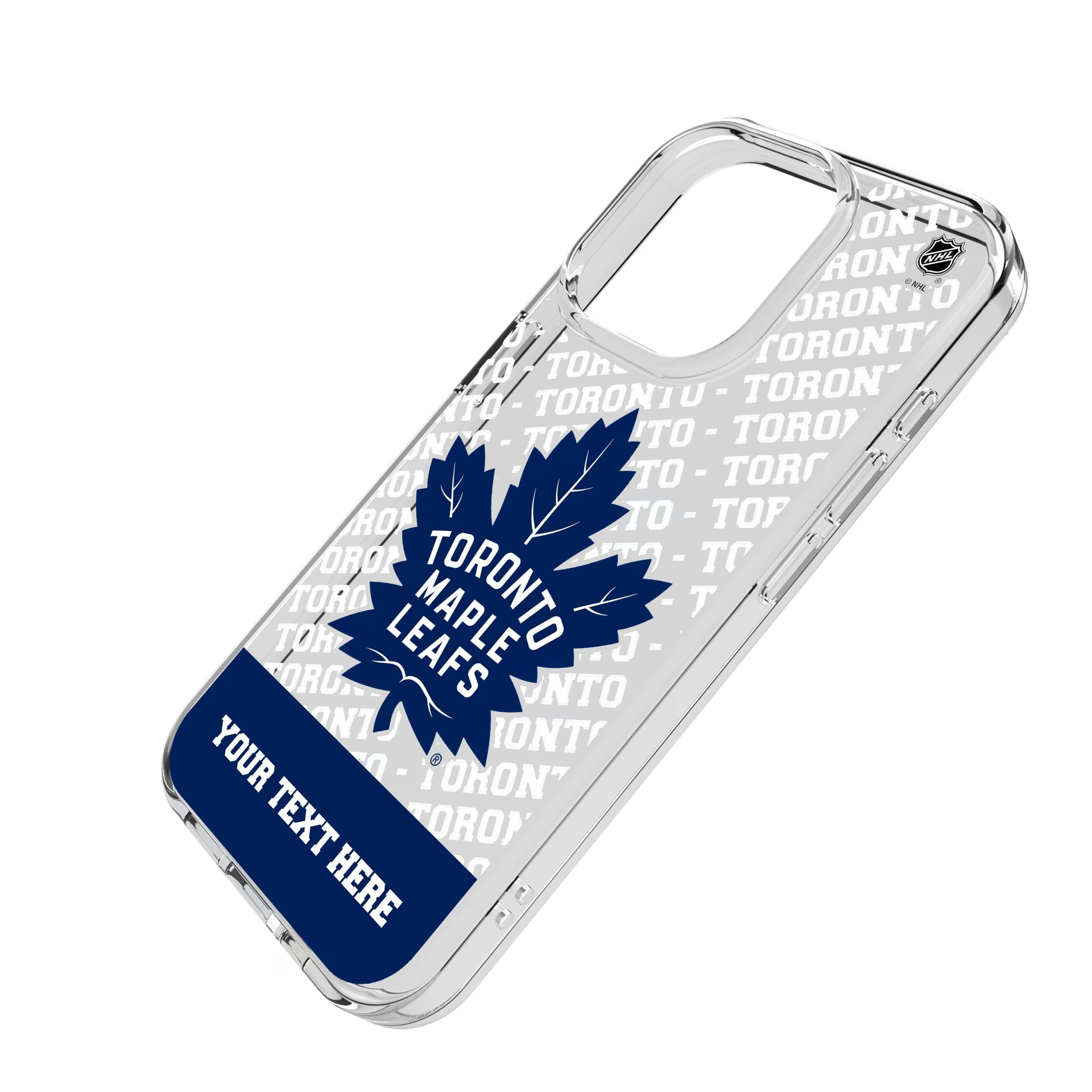 Toronto Maple Leafs Personalized EndZone Plus iPhone Clear Phone Case for Apple iPhone - Isometric View