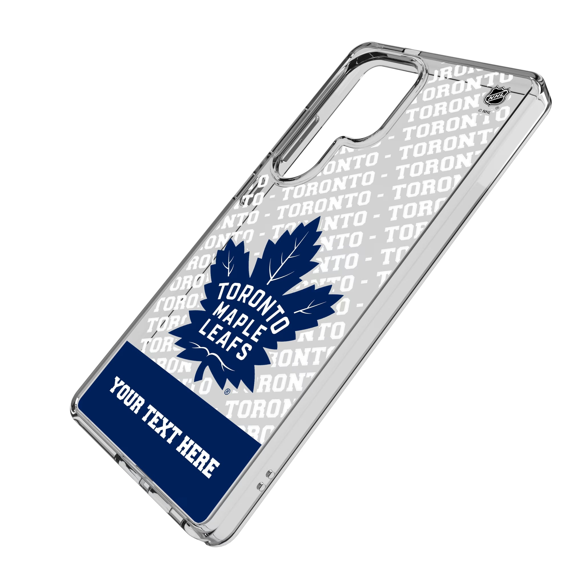 Toronto Maple Leafs Personalized EndZone Plus Galaxy Clear Phone Case for Samsung Galaxy - Isometric View