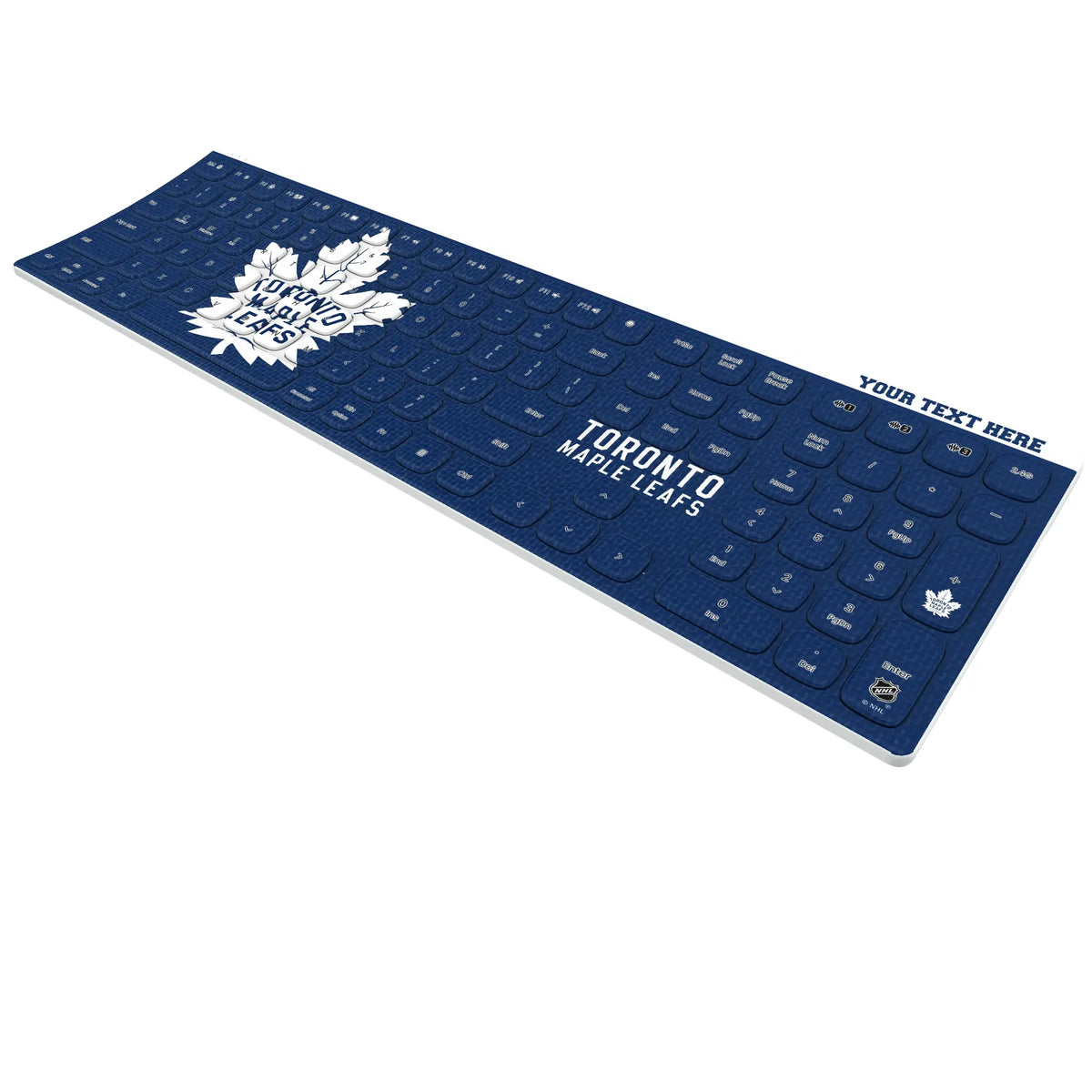 Toronto Maple Leafs Personalized Endzone Solid KKB605 Curved Wireless Keyboard - Isometric View