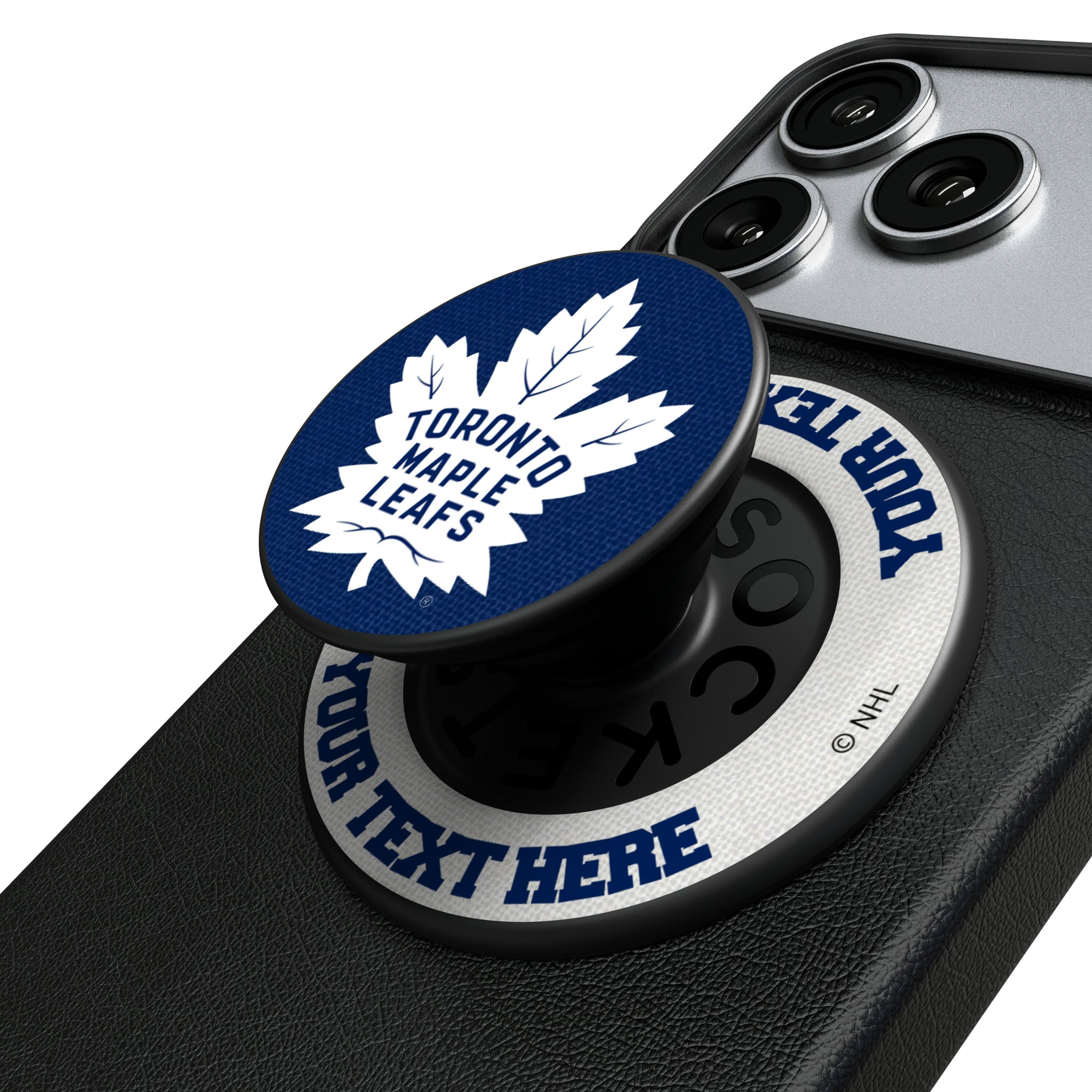 Toronto Maple Leafs Personalized Endzone Solid Popsockets Round Magnetic