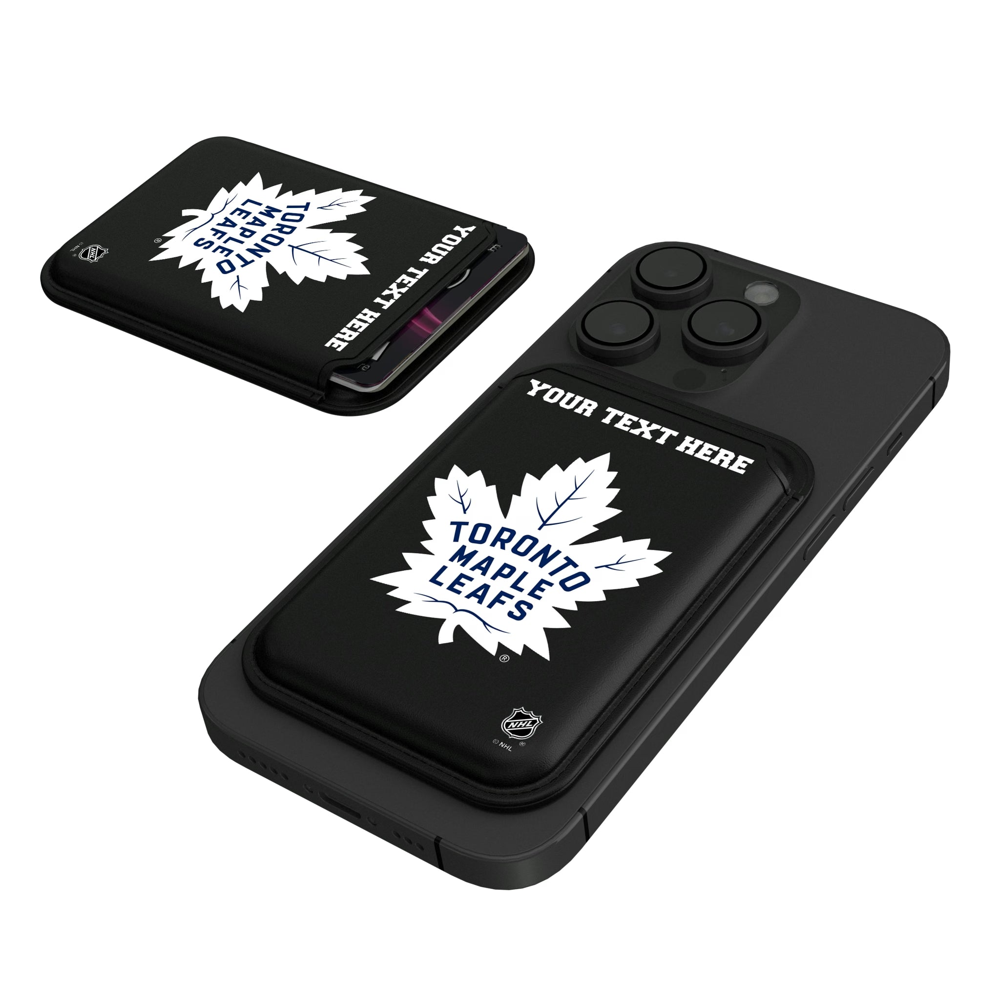 Toronto Maple Leafs Personalized Insignia Black Magnetic Credit Card Wallet