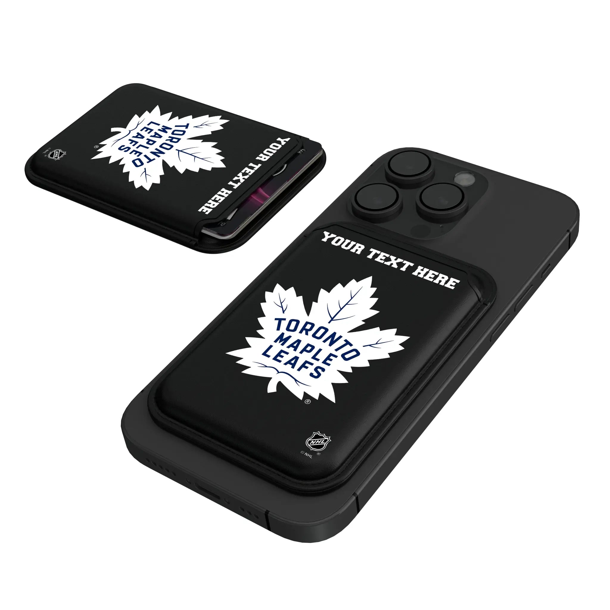 Toronto Maple Leafs Personalized Insignia Black Magnetic Credit Card Wallet