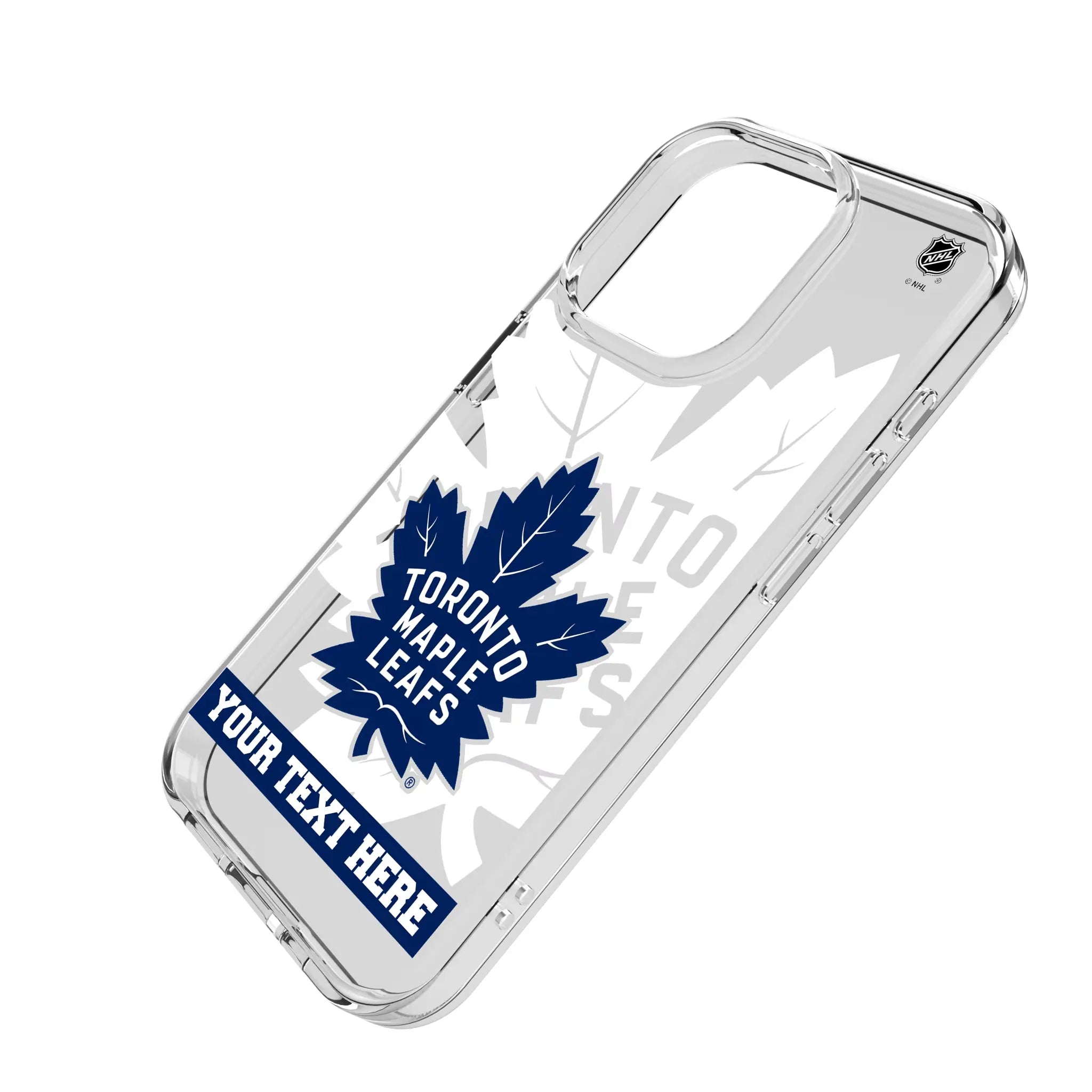 Toronto Maple Leafs Personalized Tilt iPhone Clear Phone Case for Apple iPhone - Isometric View