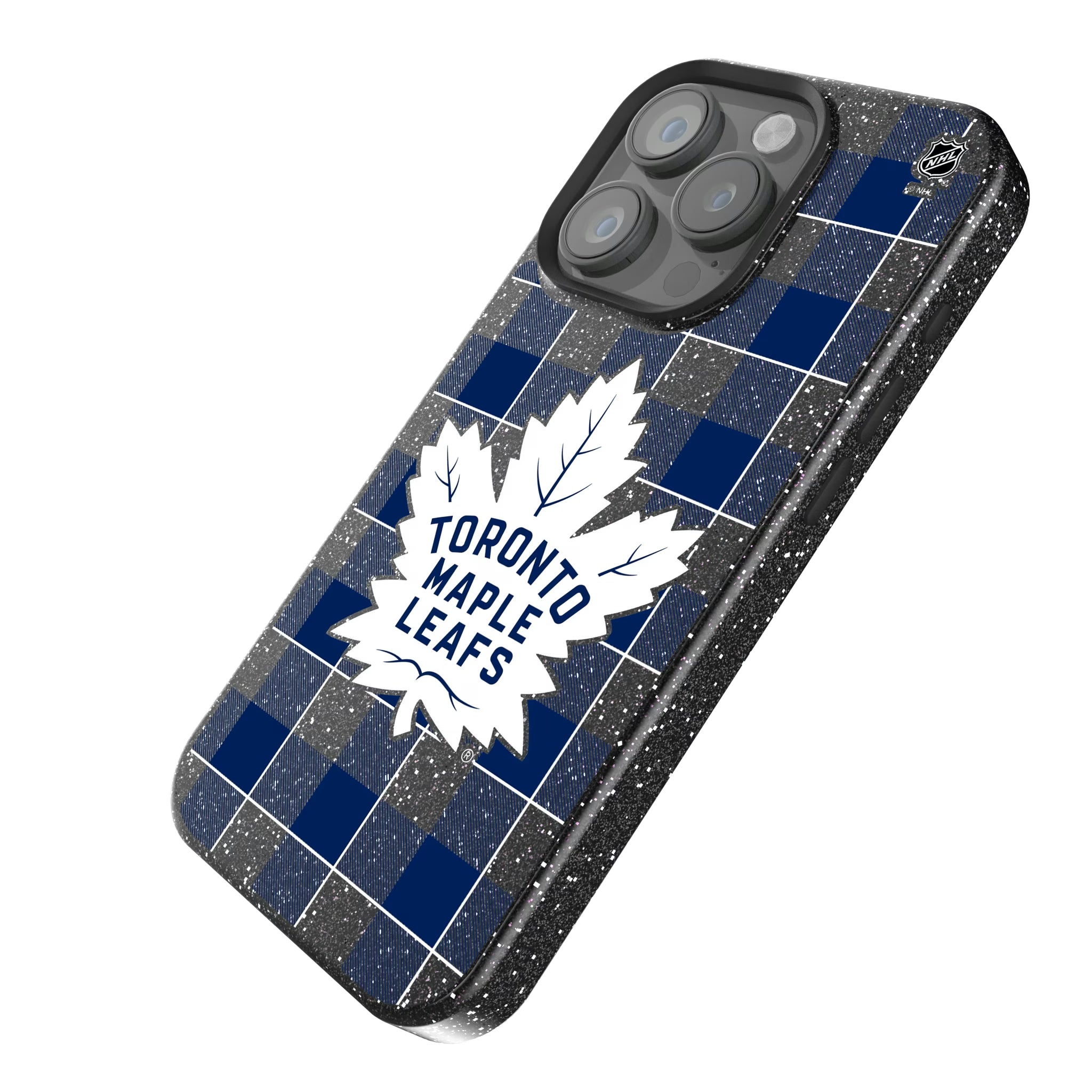 Toronto Maple Leafs Plaid iPhone Bling Phone Case for Apple iPhone - Isometric View