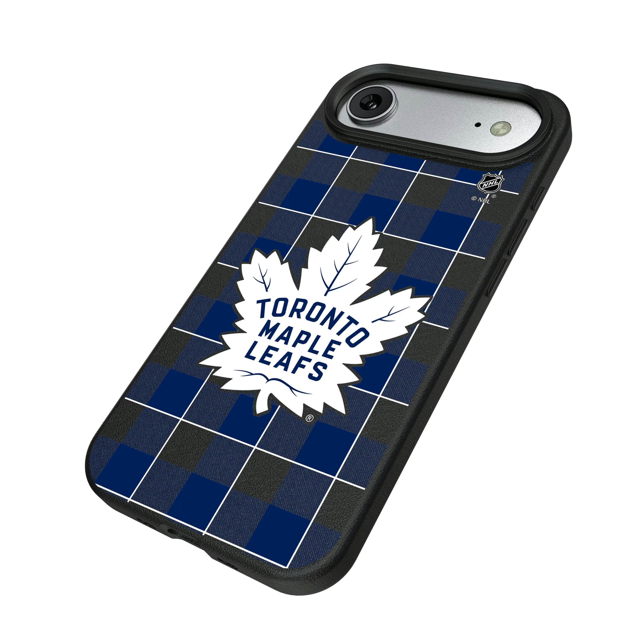 Toronto Maple Leafs Plaid iPhone MagSafe Compatible Phone Case for Apple iPhone - Isometric View#Device_iPhone Air