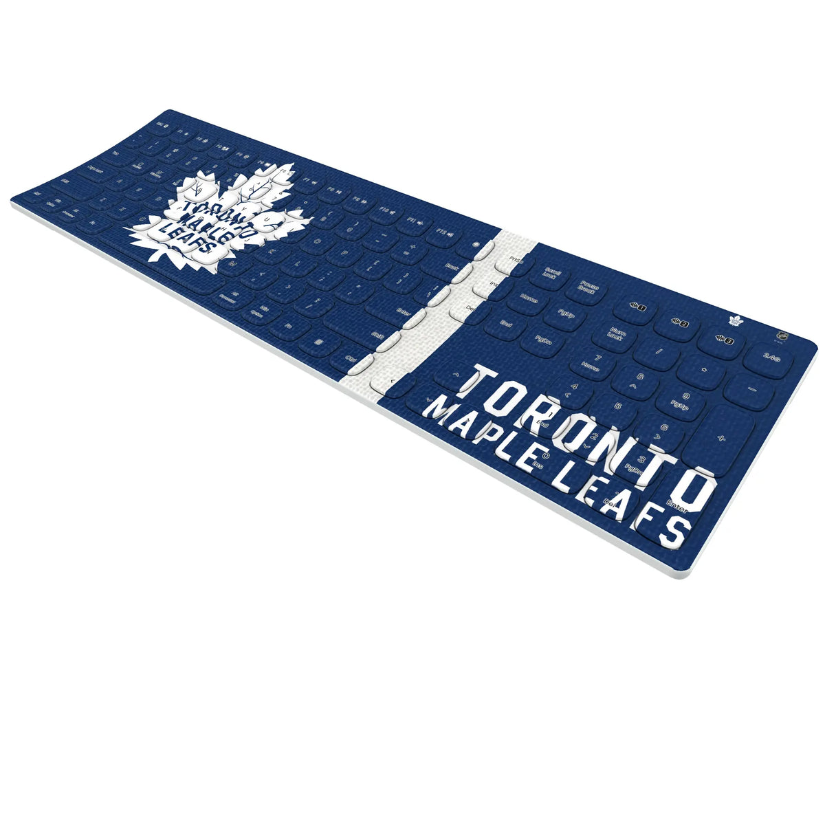 Toronto Maple Leafs Stripe KKB605 Curved Wireless Keyboard - Isometric View