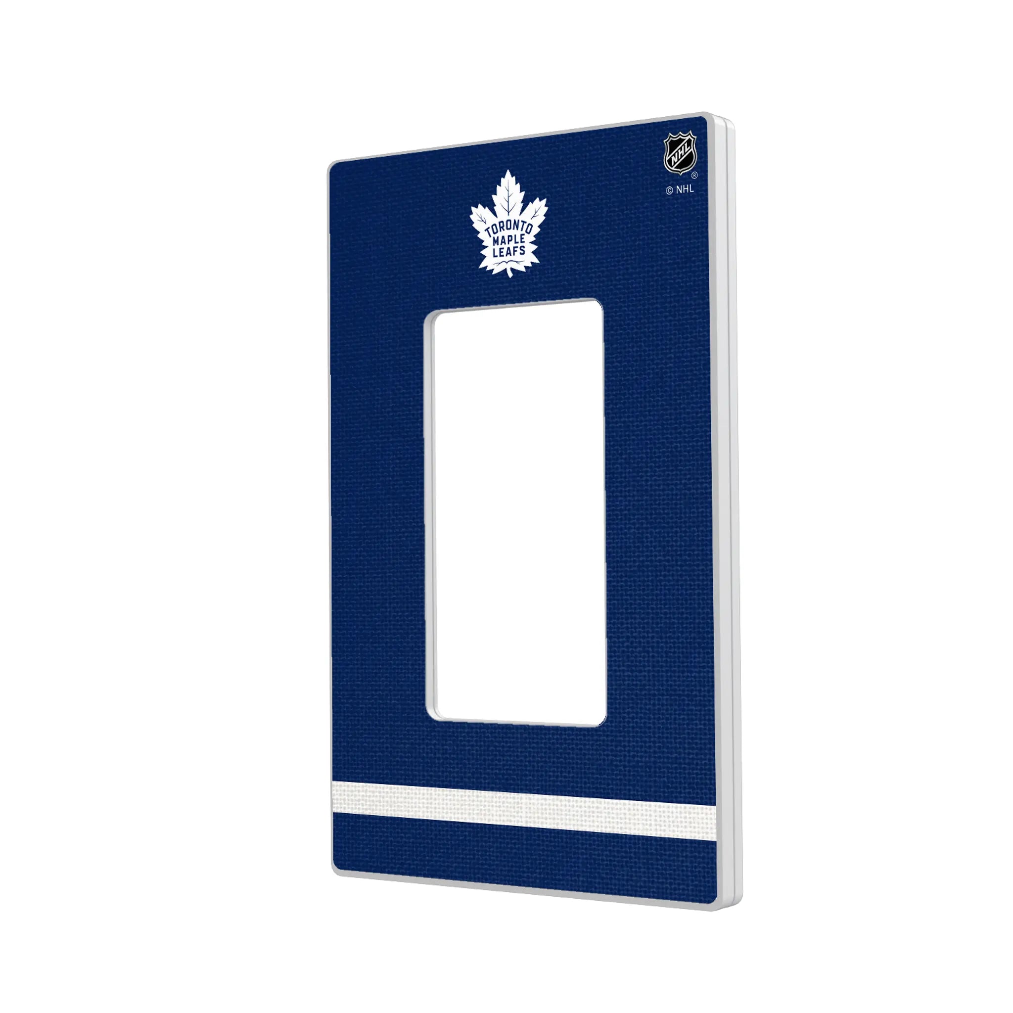 Toronto Maple Leafs Stripe Hidden-Screw Light Switch Plate#Style_Single Rocker
