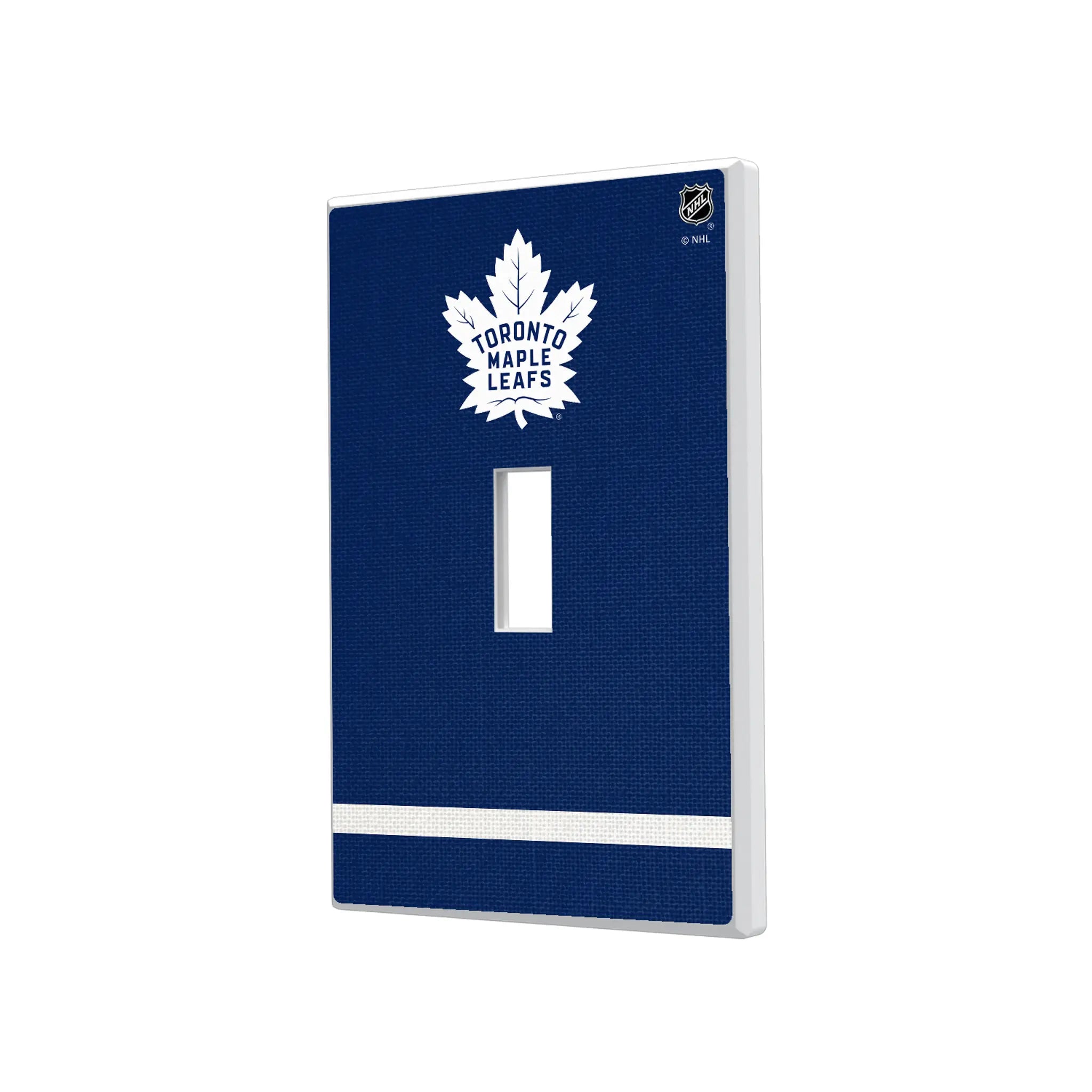 Toronto Maple Leafs Stripe Hidden-Screw Light Switch Plate#Style_Single Toggle