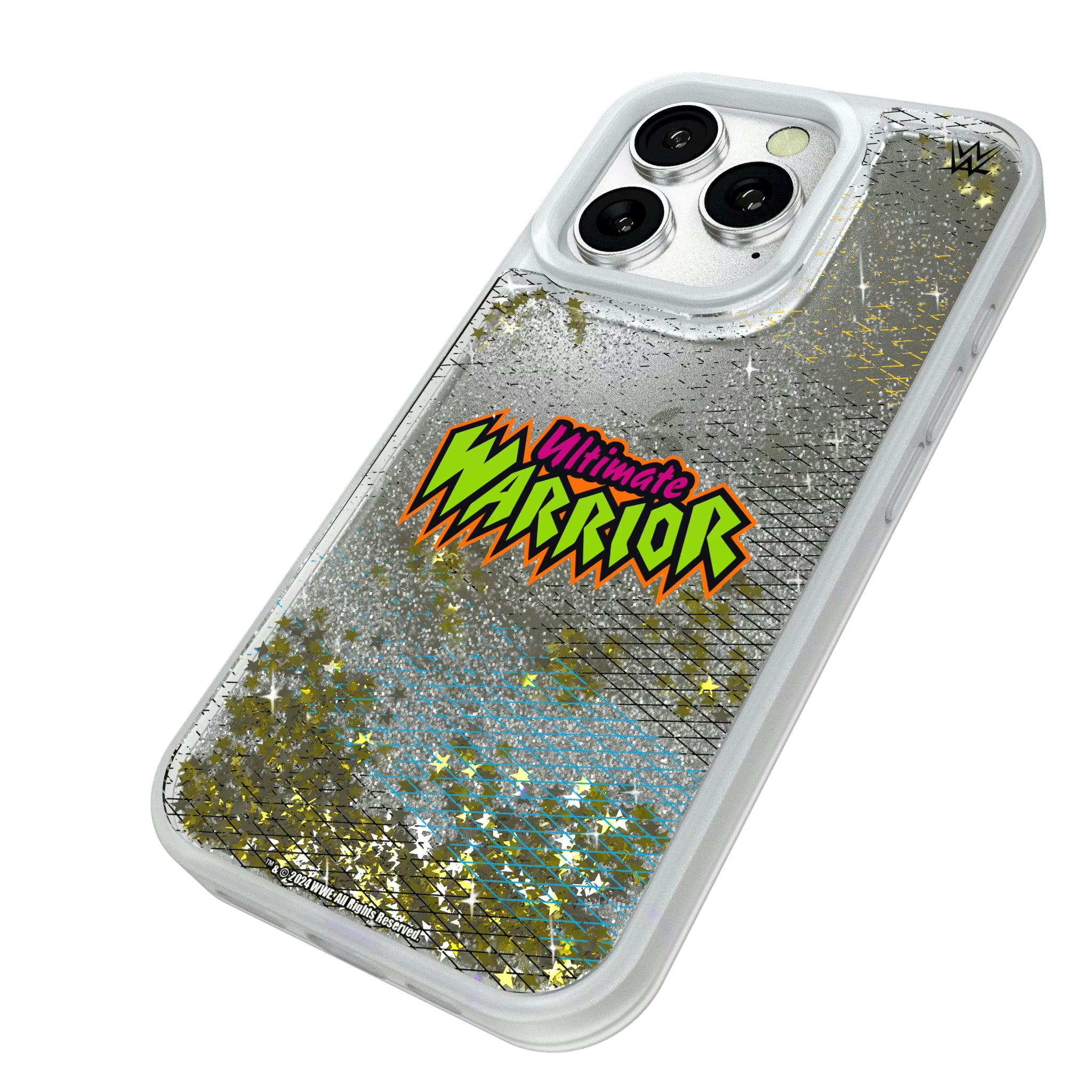 Ultimate Warrior Steel iPhone Glitter Phone Case for Apple iPhone - Isometric View#Device_iPhone 16 Pro
