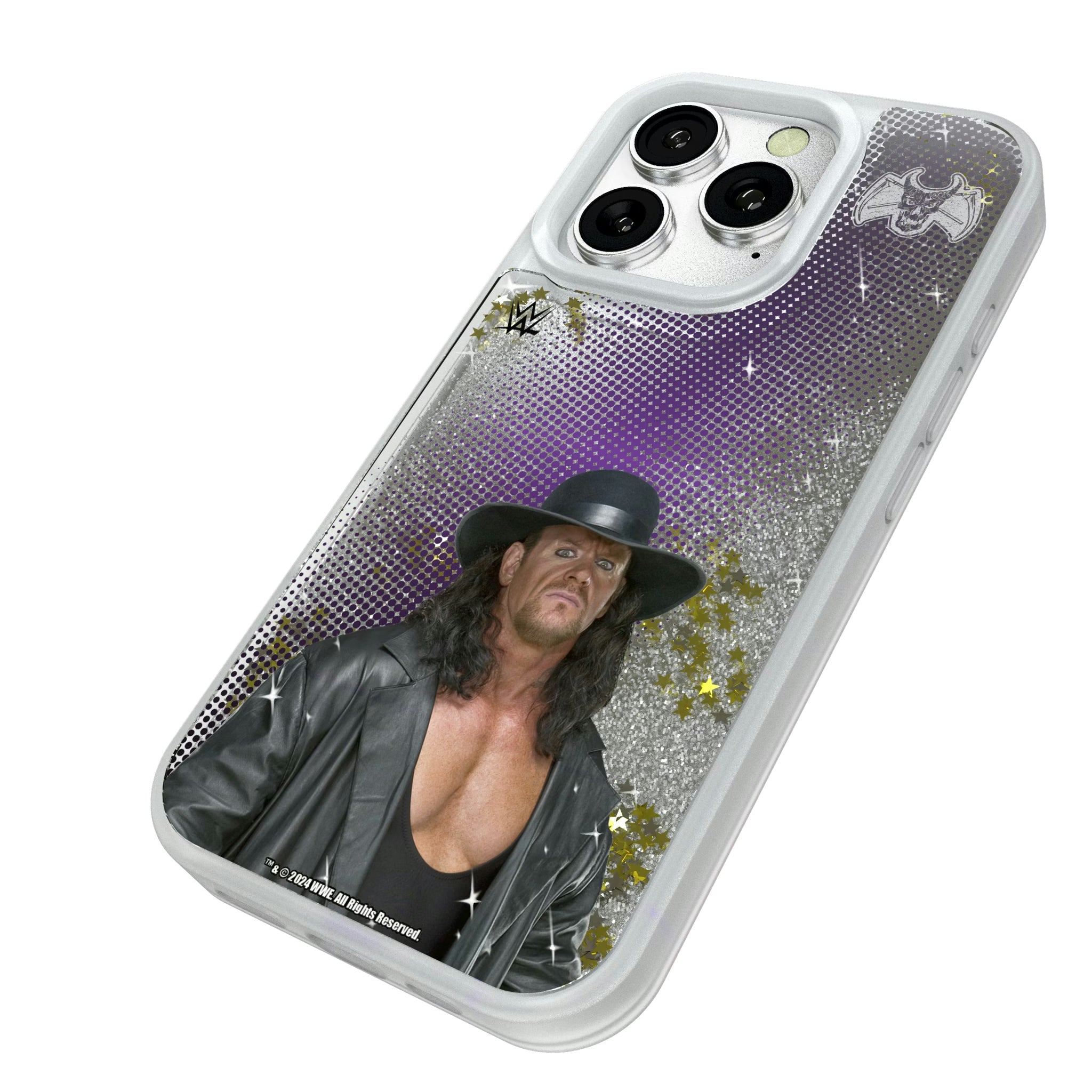 Undertaker Superstar iPhone Glitter Phone Case for Apple iPhone - Isometric View#Device_iPhone 16 Pro