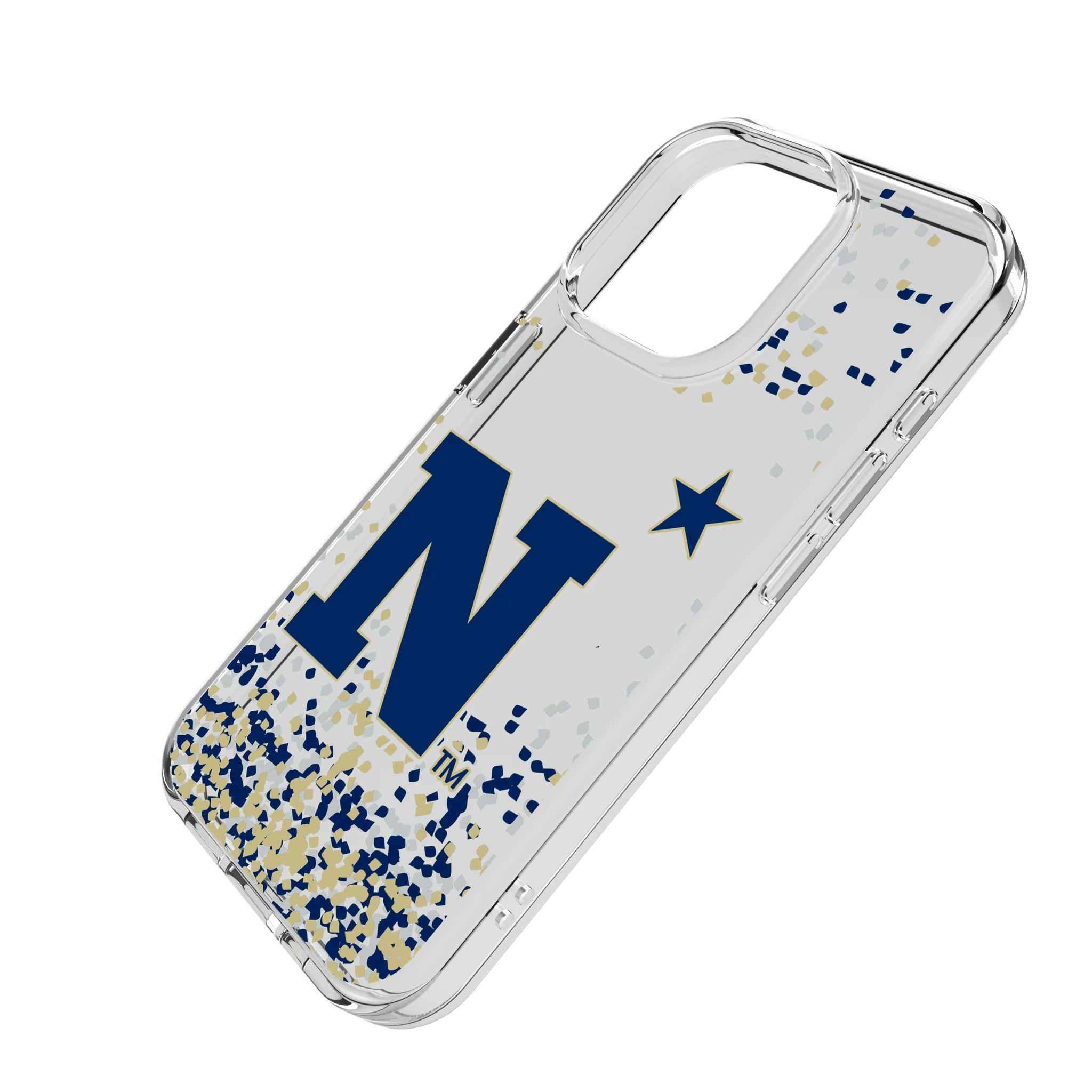 United State Naval Academy Midshipmen Confetti iPhone Clear Phone Case for Apple iPhone - Isometric View