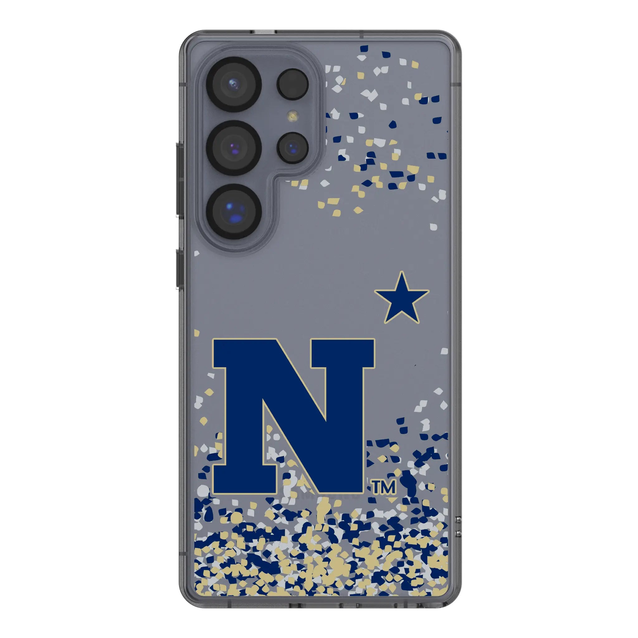 United State Naval Academy Midshipmen Confetti Galaxy Clear Phone Case for Samsung Galaxy#Device_Galaxy S25 Ultra