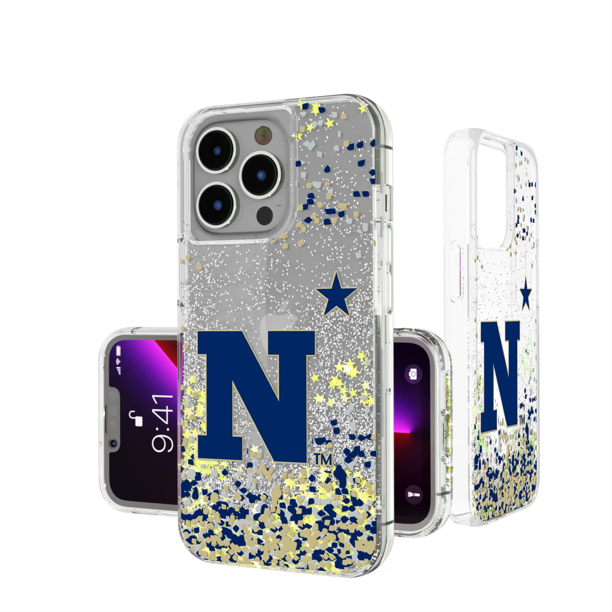 United State Naval Academy Midshipmen Confetti iPhone Glitter Phone Case for Apple iPhone
